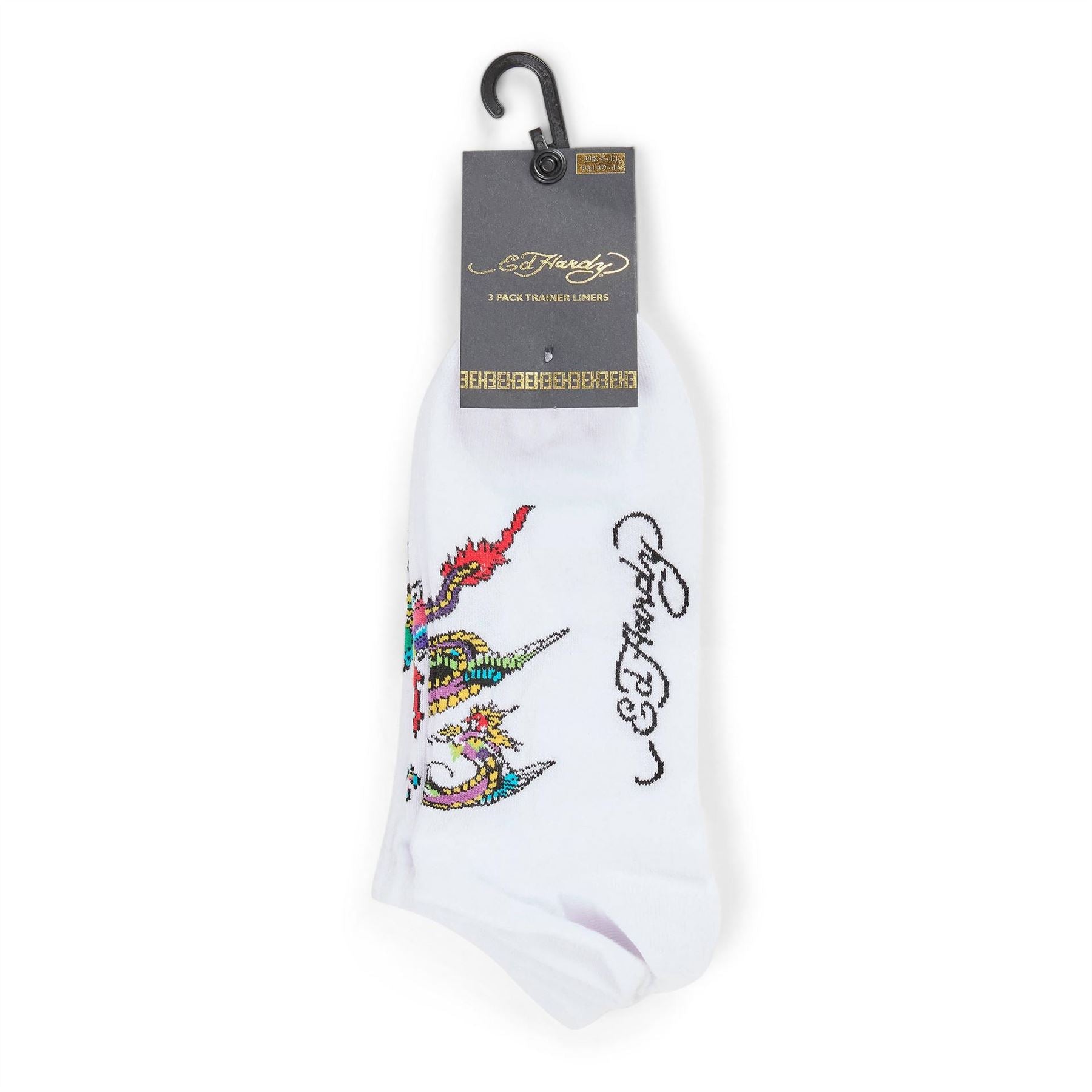 Ed Hardy 3 Pack Trainer Liner Socks