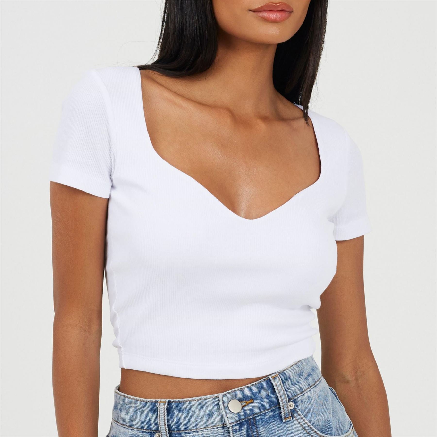 Brave Soul Sweetheart Neck Short Sleeve T-Shirt