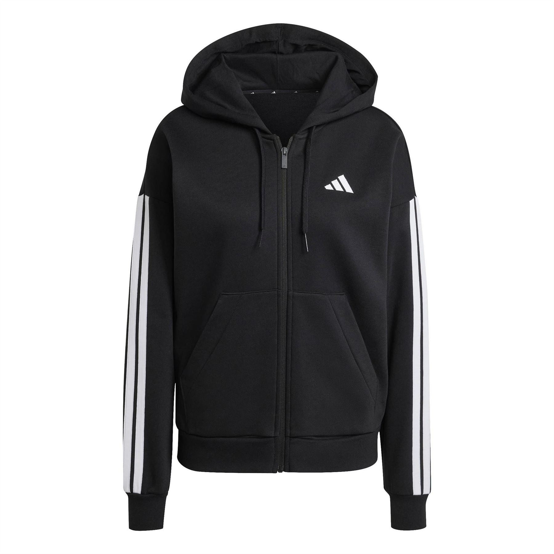adidas Womens Essentials 3 Stripe Zip Track Hoodie