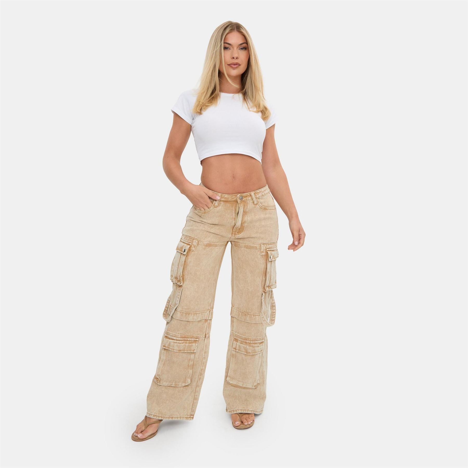 I Saw It First Rise Cargo Jeans