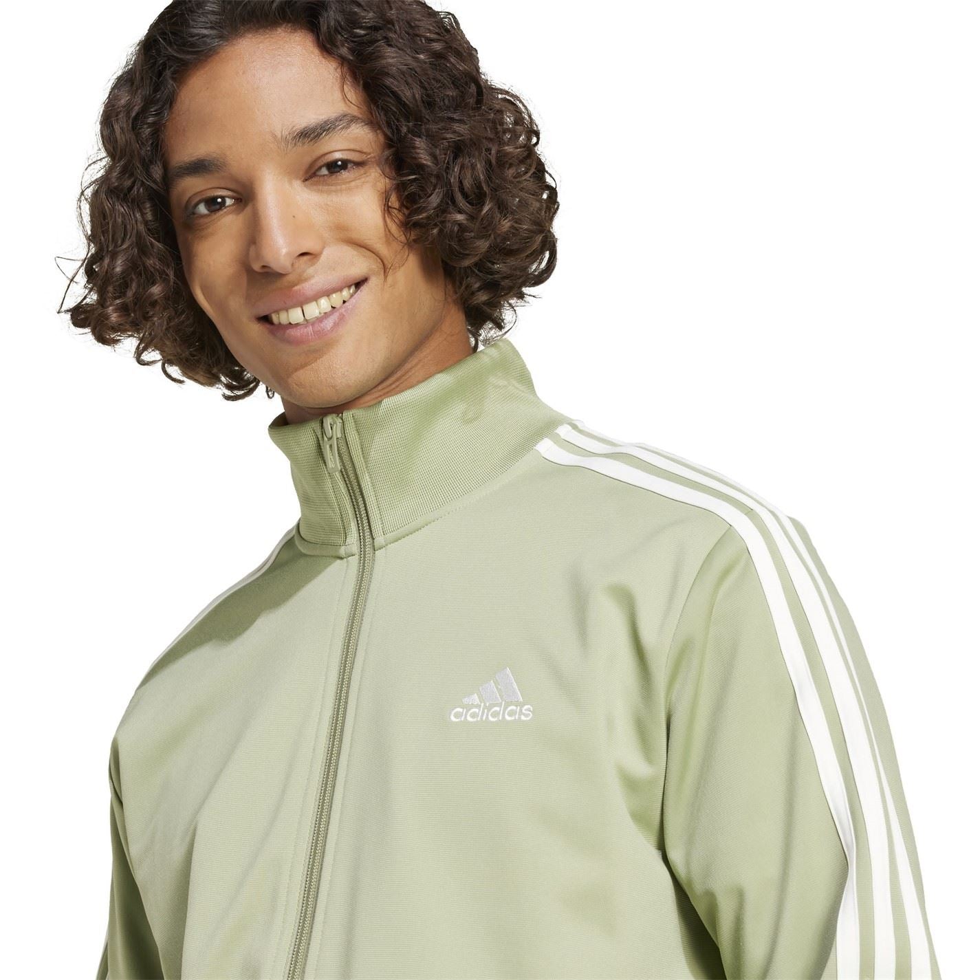 adidas Basic 3   Stripes Tricot Tracksuit