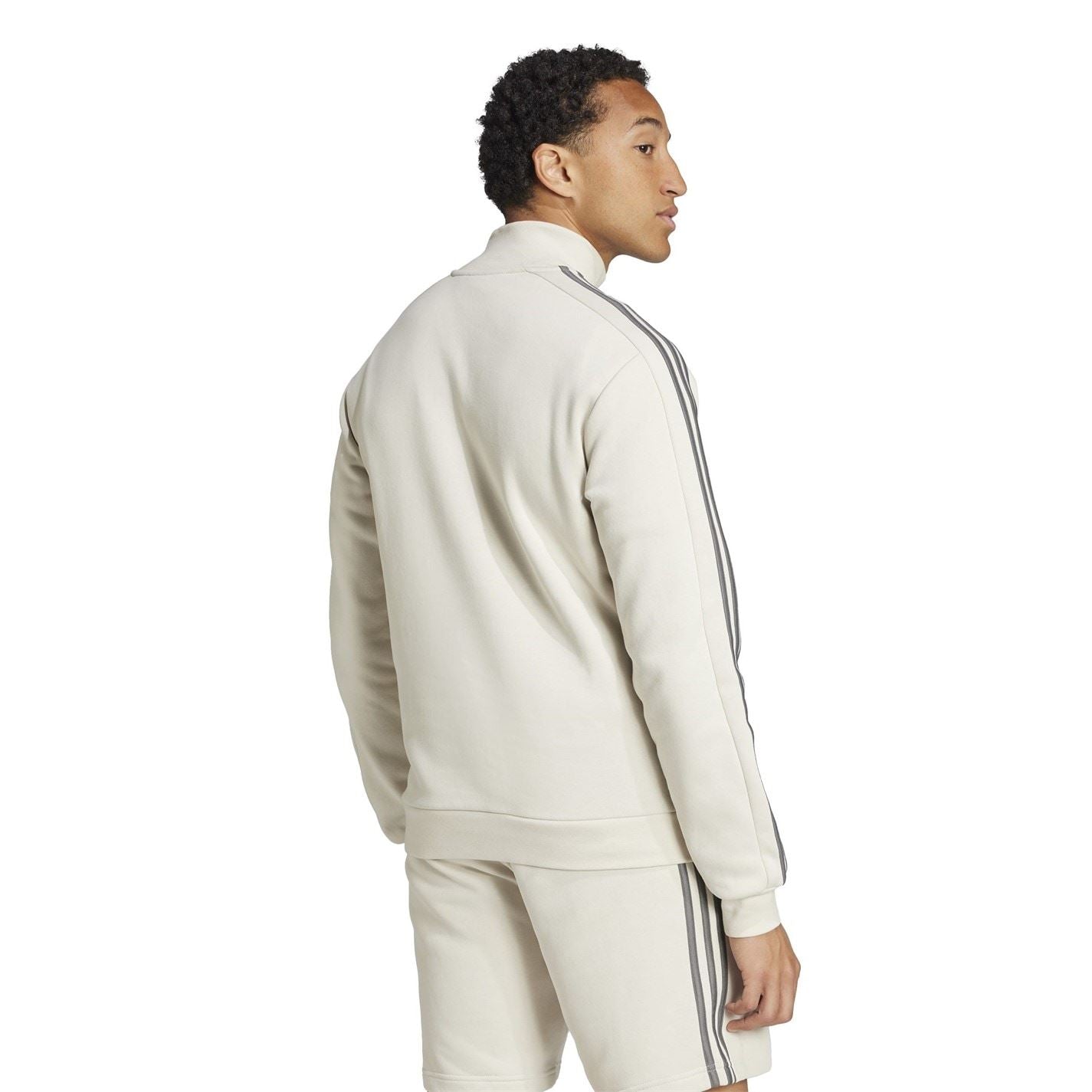 adidas Mens 3 Stripe Zip Top