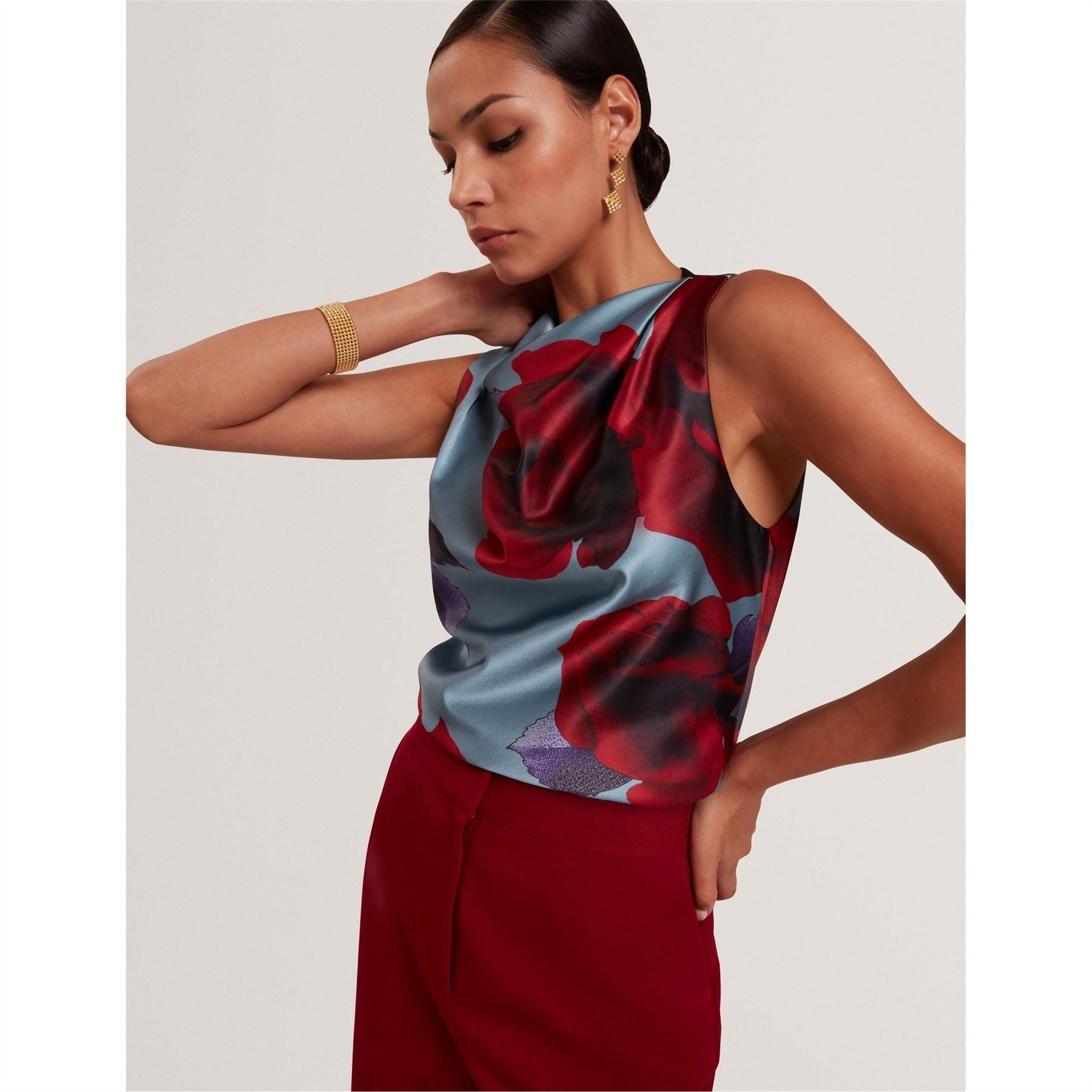 Ted Baker Cowl Neck Sleeveless Shell Blouse