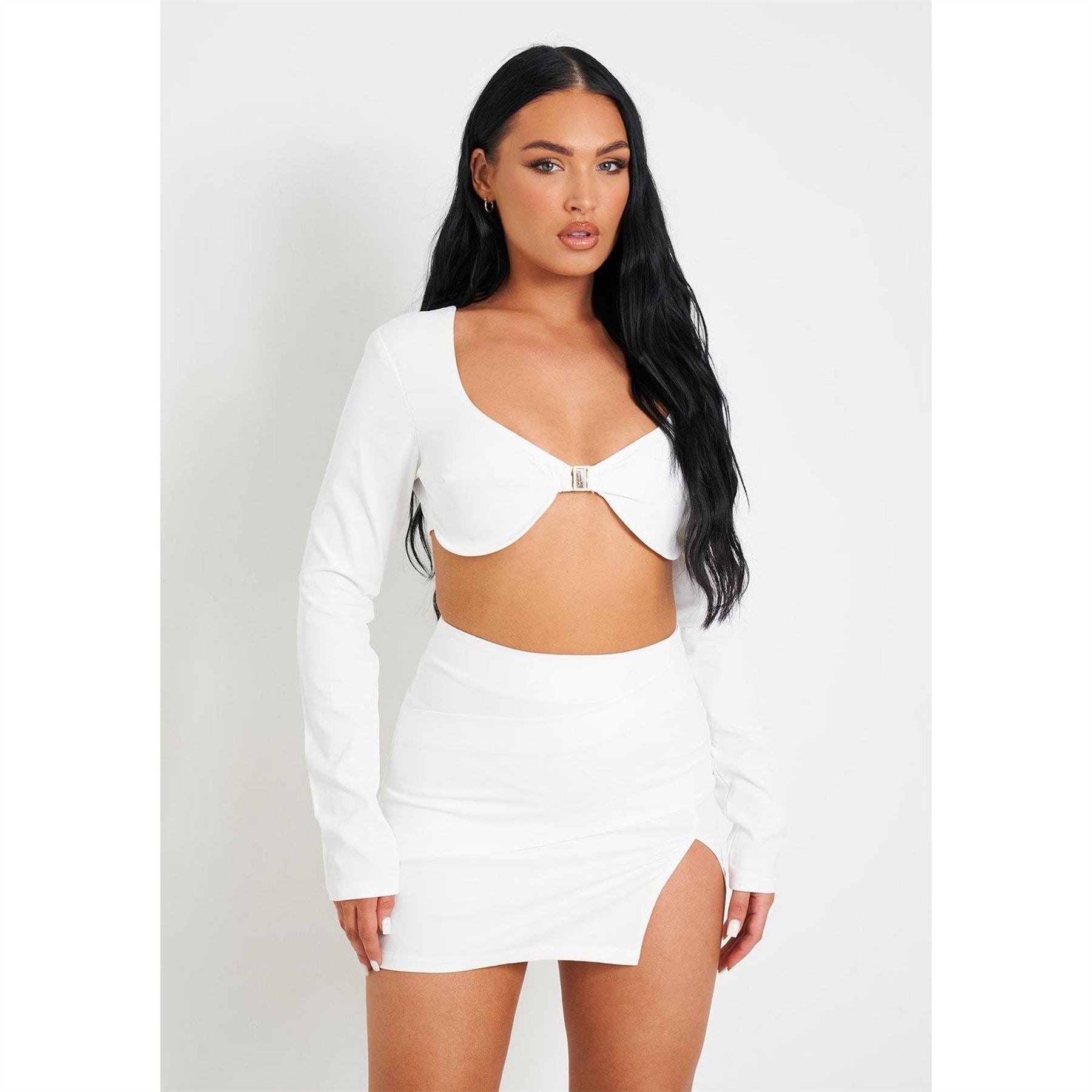 Missy Empire Sleeve Underwired Bralet With Clasp Detail