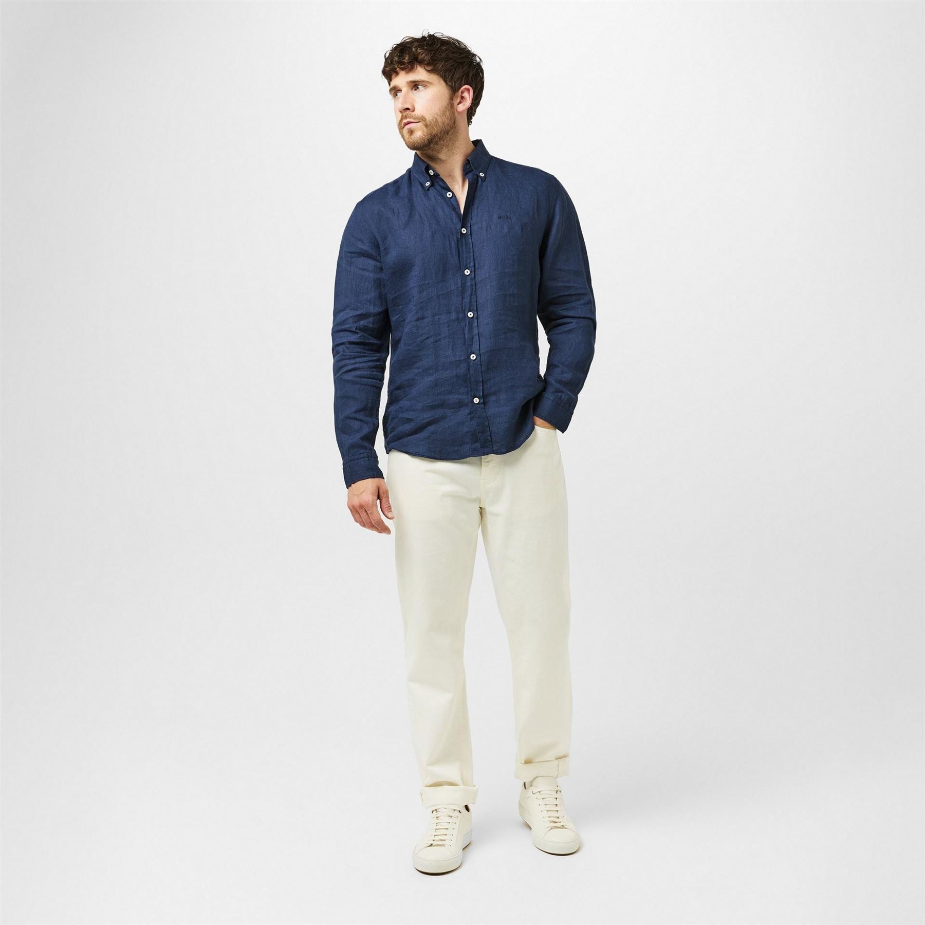 Boss Liam Regular Fit Cuff Sleeve Point Collar Shirt