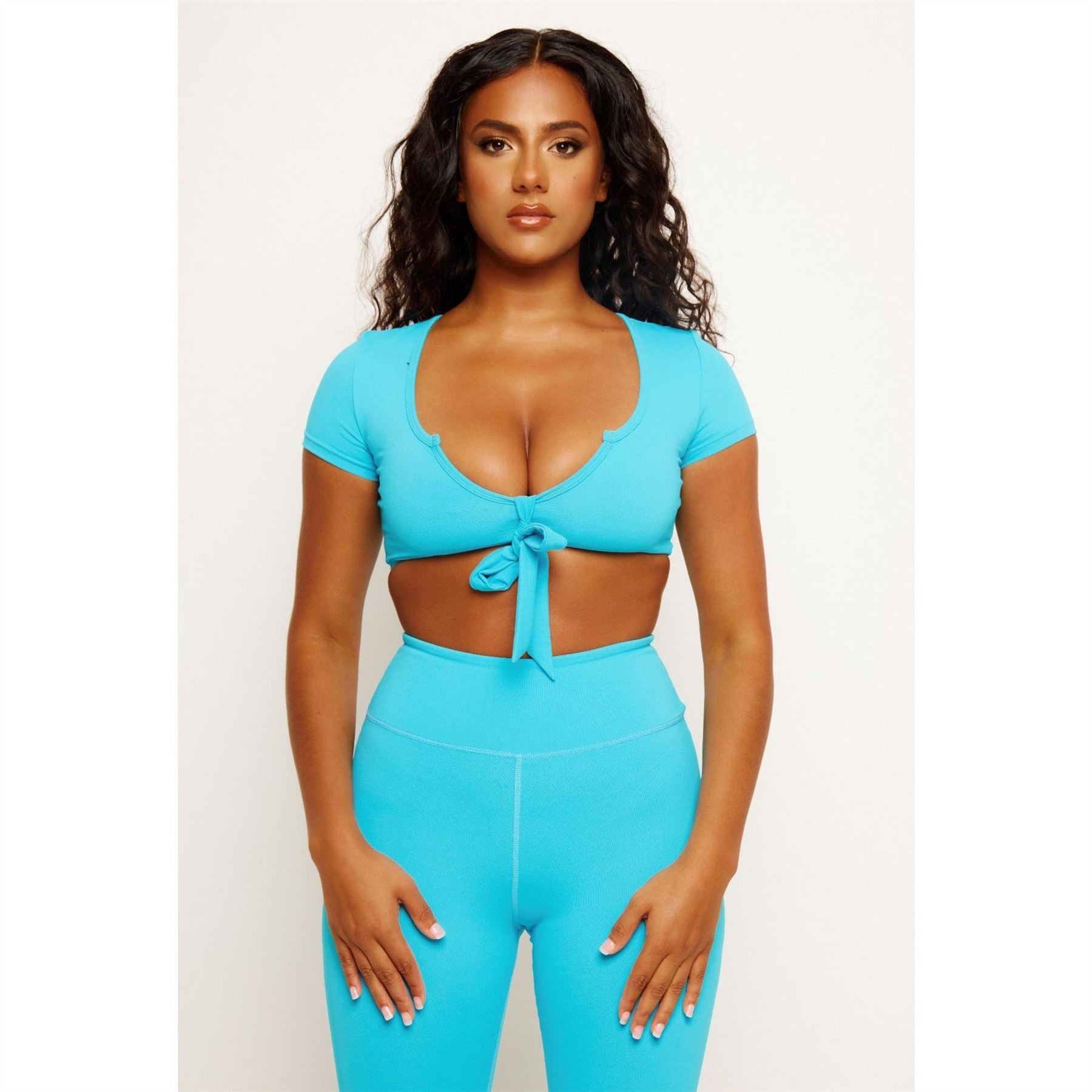 Honeyz Cropped Square Neck Slim Fit T-Shirt