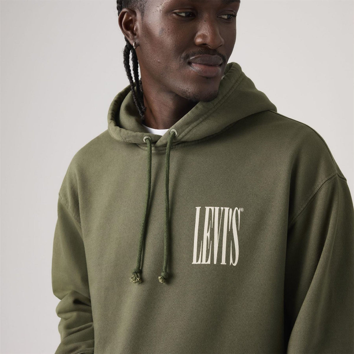Levis Relaxed Fit Hooded Neck Text Graphic Sweatshirt