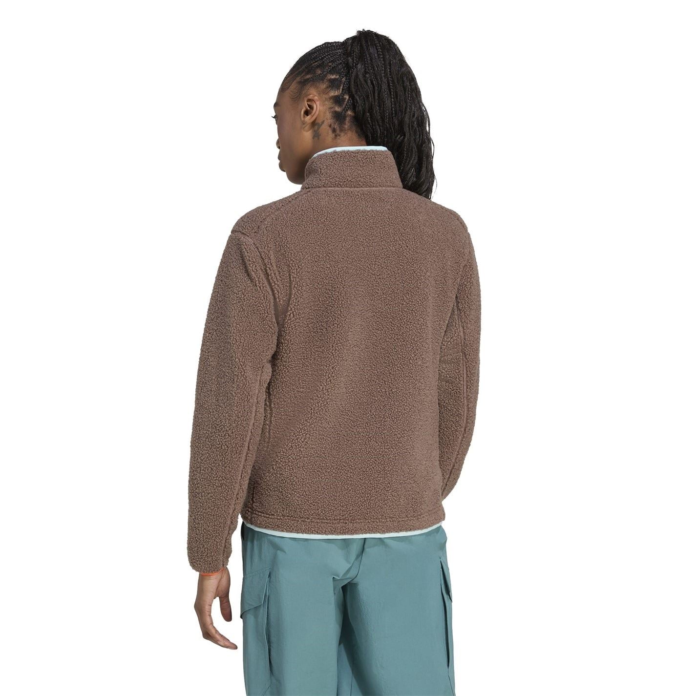 adidas Womens Terrex Xploric High Pile Fleece Pullover Sweatshirt