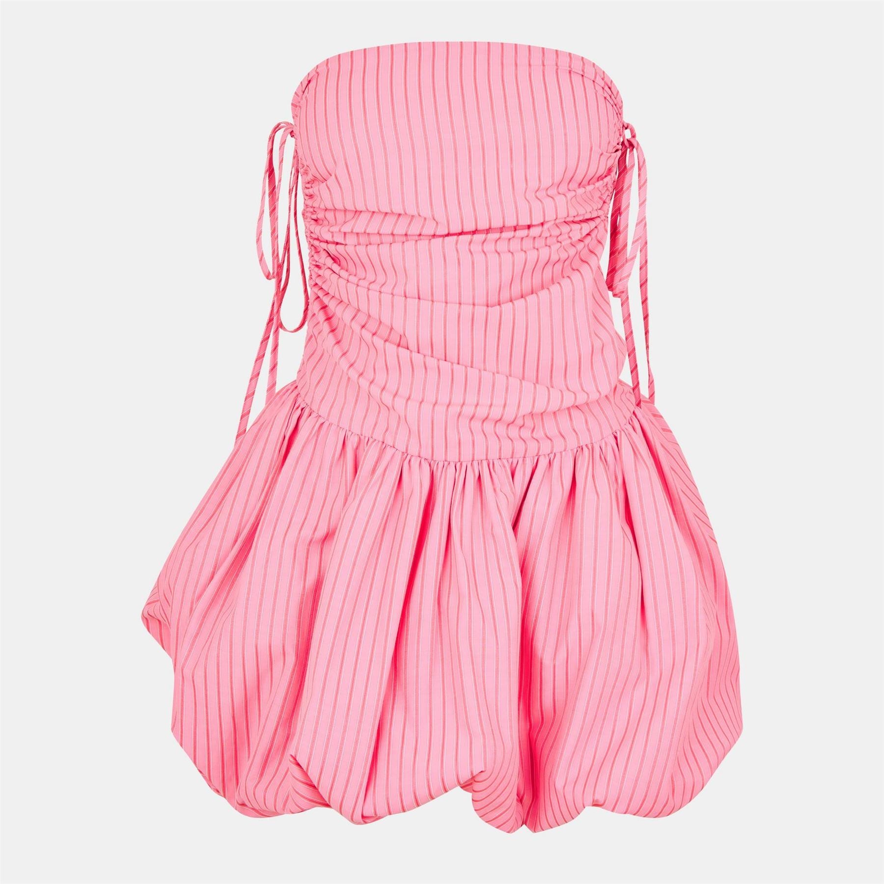 AmyLynn Am Llynn Bubble Hem Stripe Mini Peplum Dress