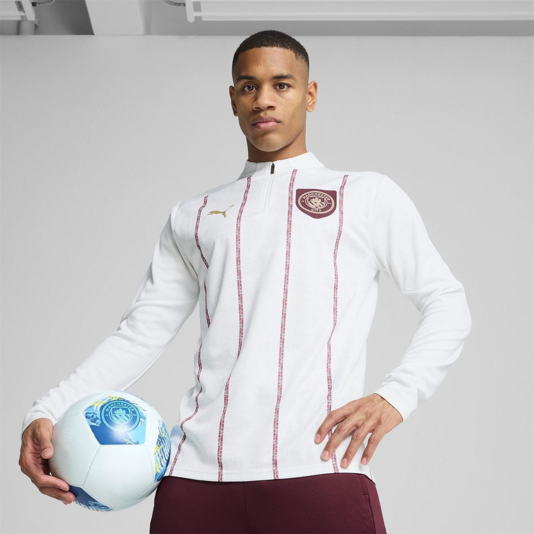 Puma Manchester City Pre Match Quarter Zip Drill Top Adults