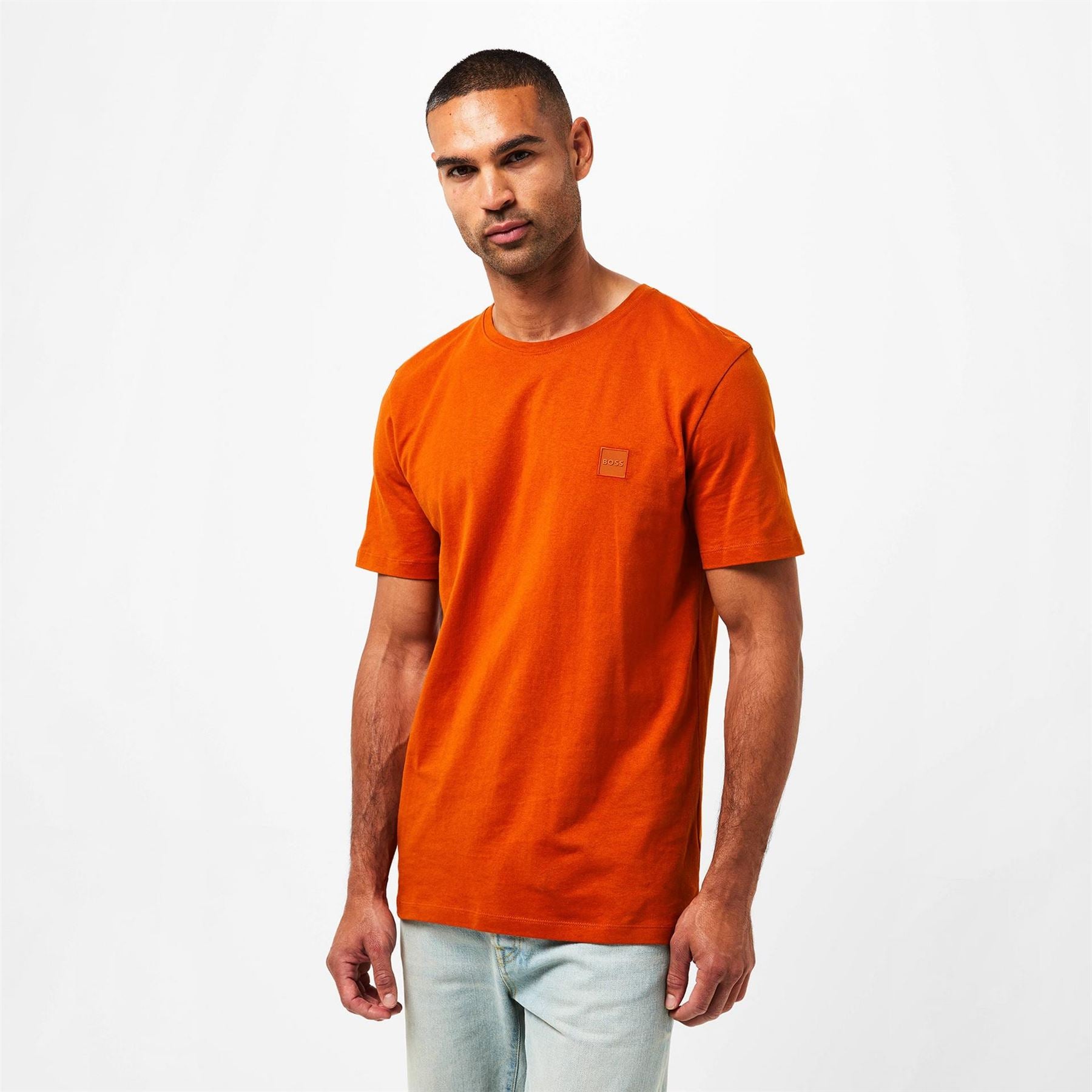 Boss BOSS ORANGE Tales T Shirt with Logo Patch Premium Cotton