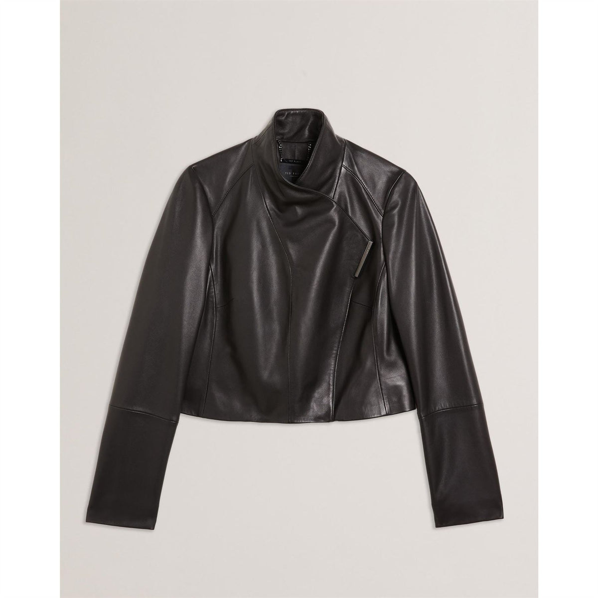Ted Baker Solid Patterned Asymmetric Zipper Bike Jacket