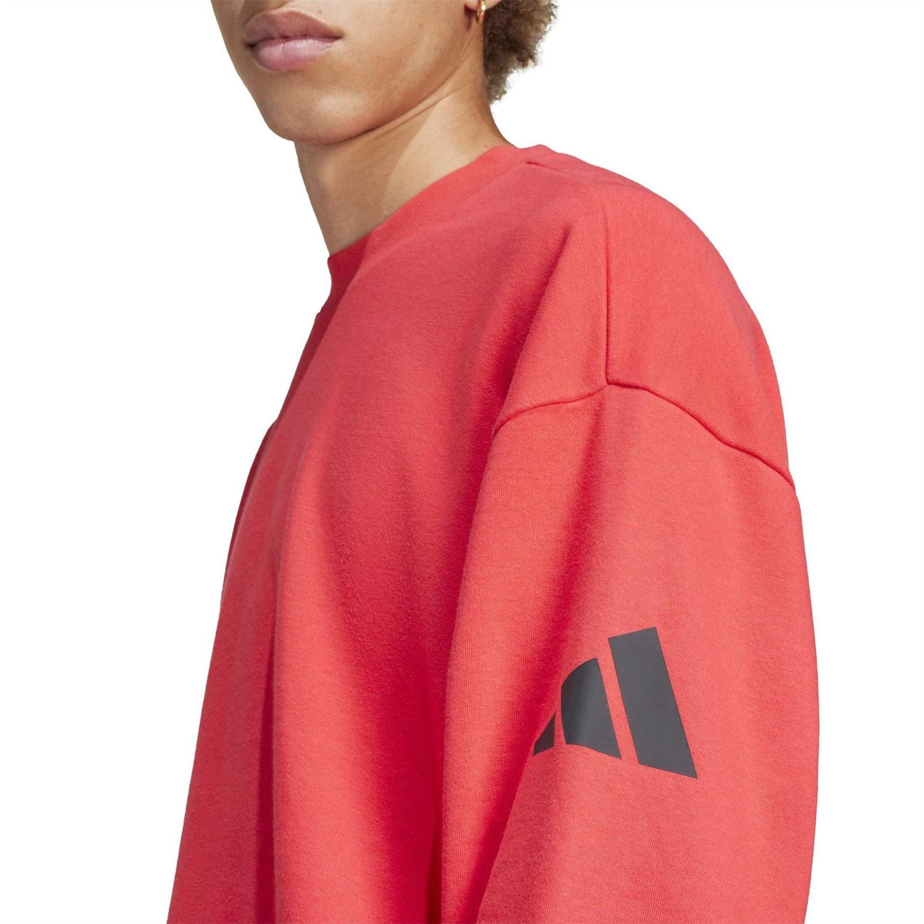 adidas Crew Neck Drop Shoulder Long Sleeve Relaxed Fit Sweatshirt
