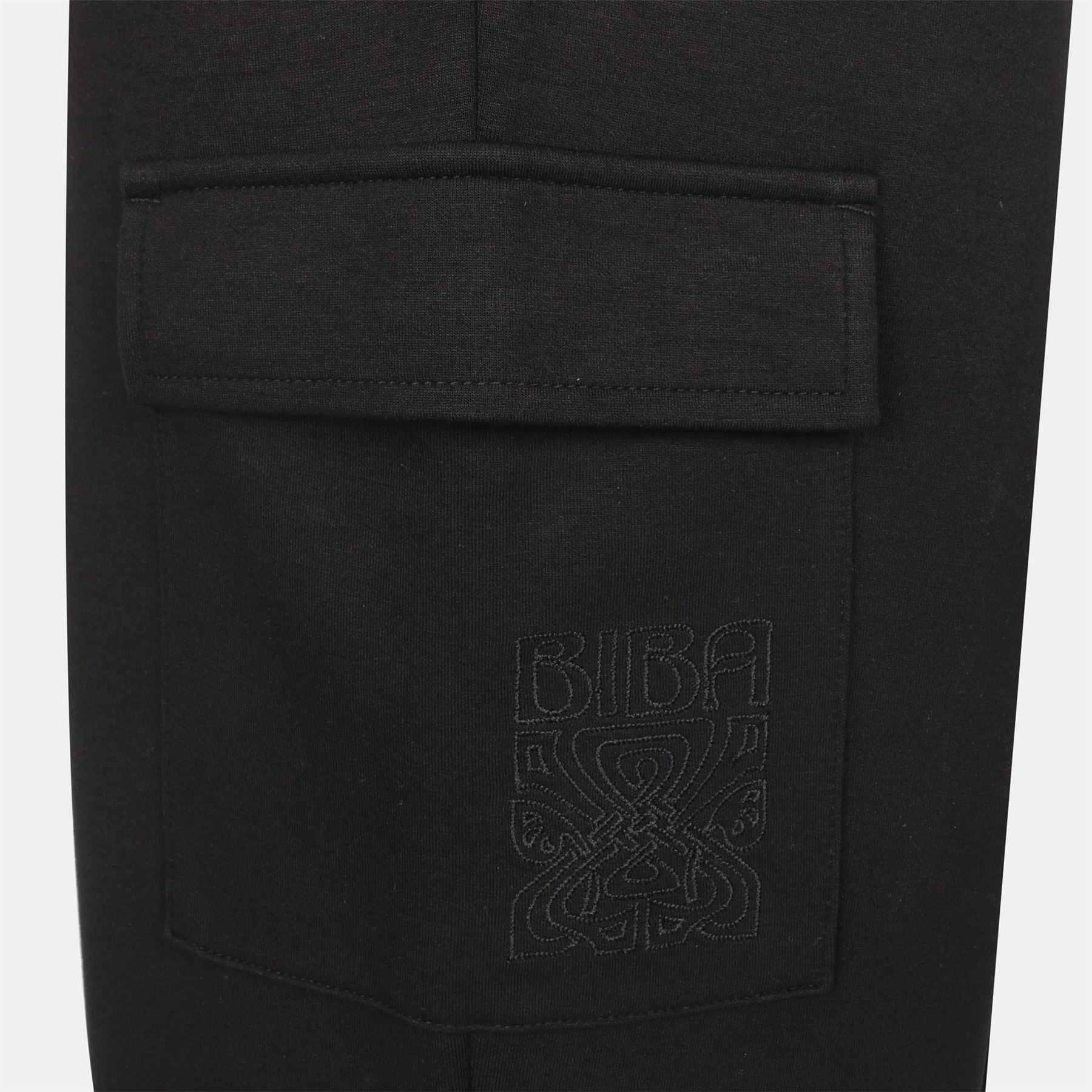 Biba Solid Patterned Open Hem Joggers