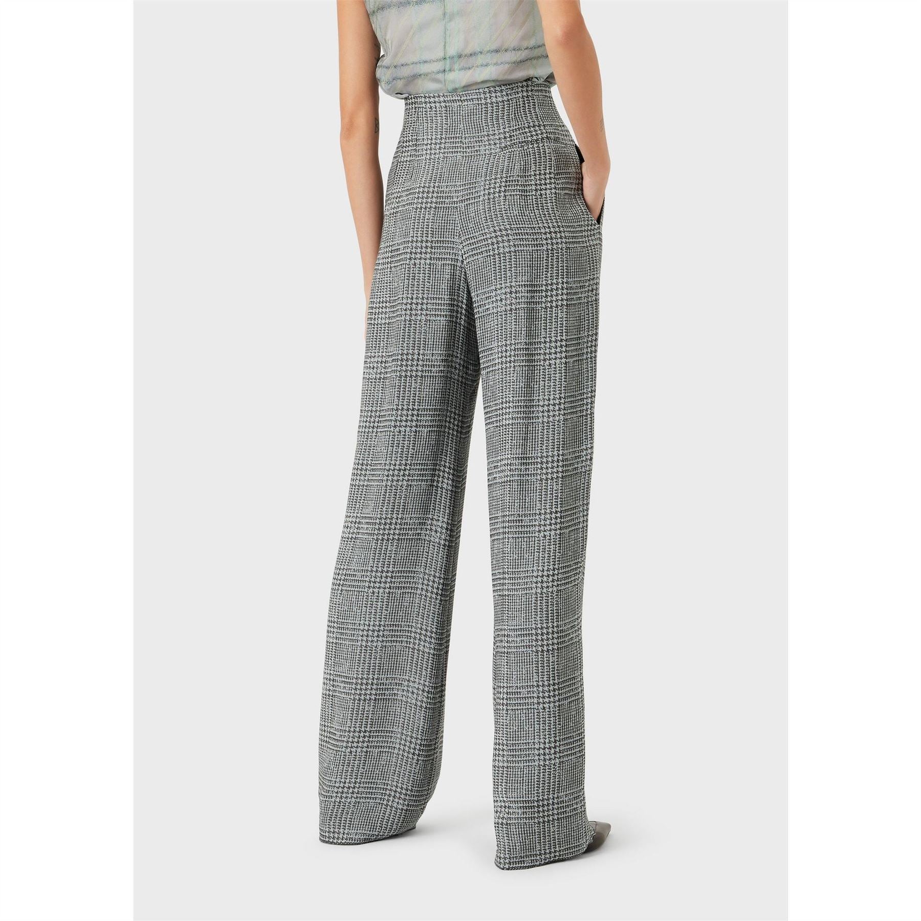 Emporio Armani Fine Knit Zip Up Wide Leg Trousers