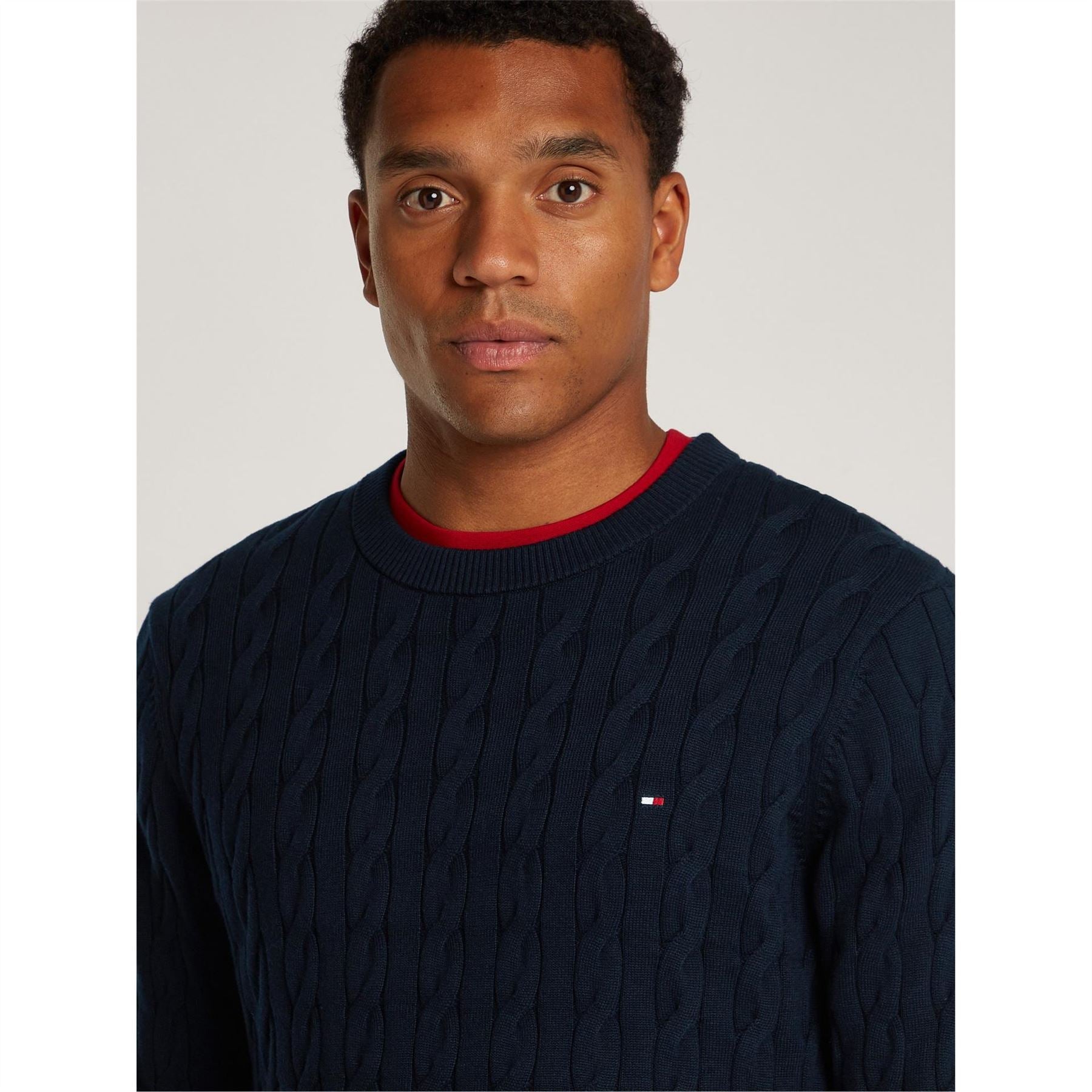 Tommy Hilfiger Hilfiger Classic Cotton Cable Crew Neck