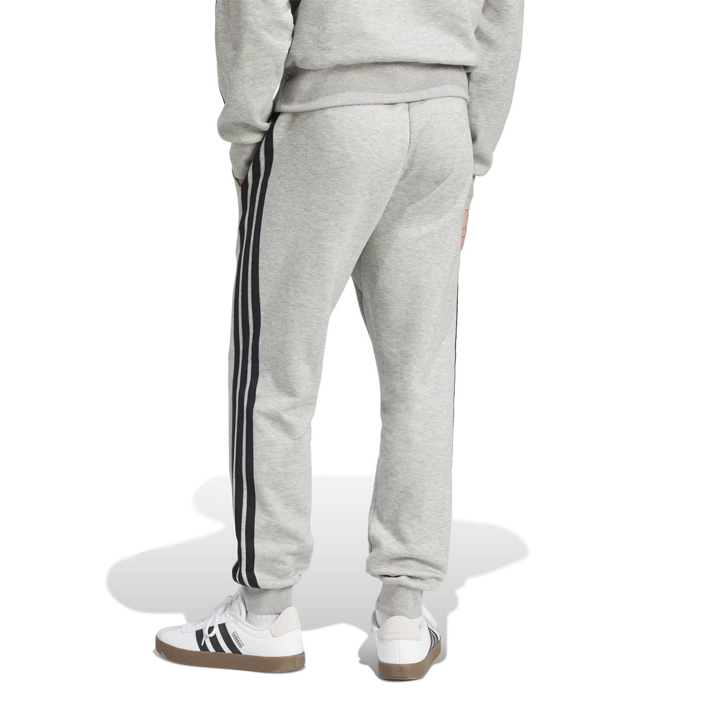 adidas Fleece Tapered Cuff 3 Stripes Joggers M