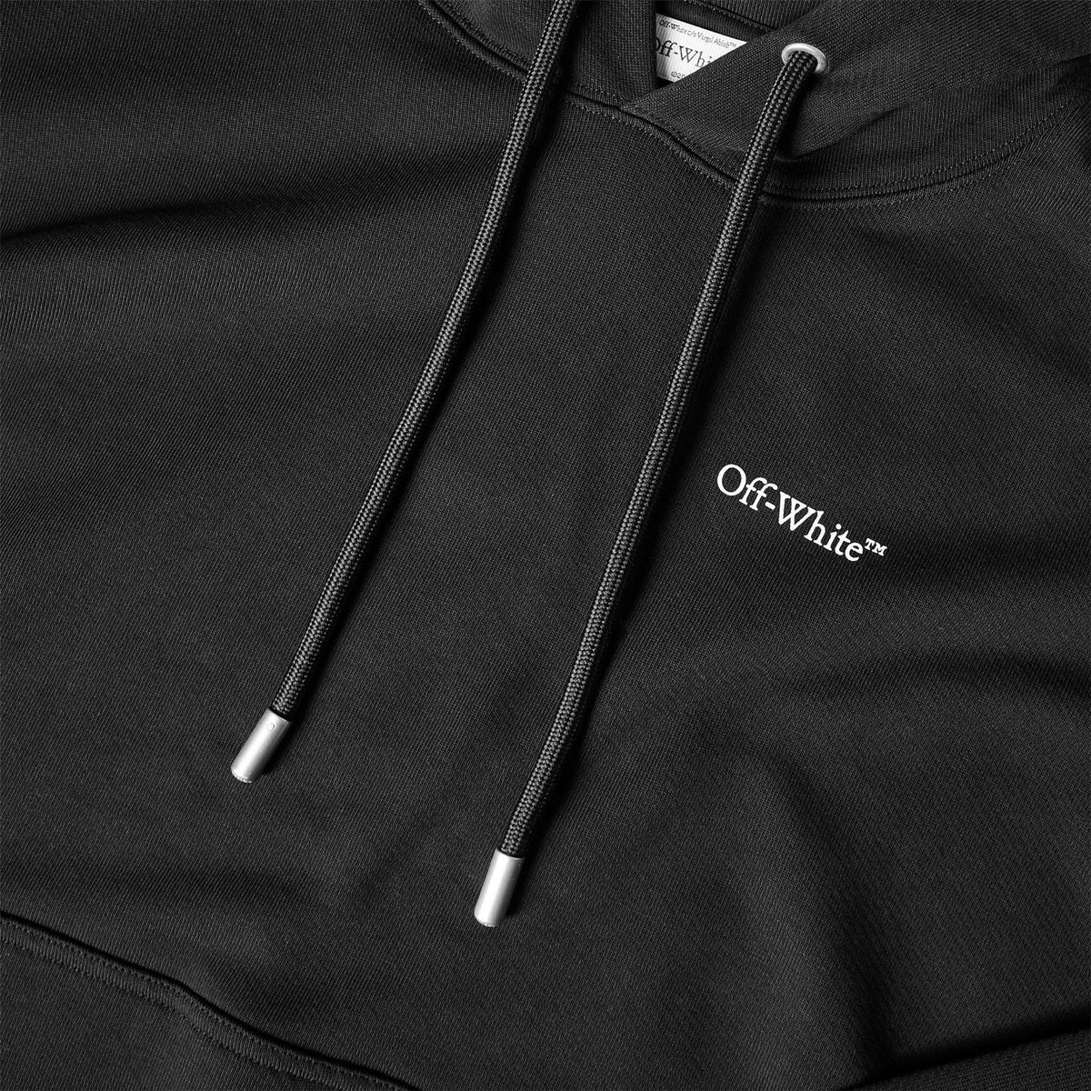 Off White Embroidered Hooded Neck Long Sleeve Sweatshirt