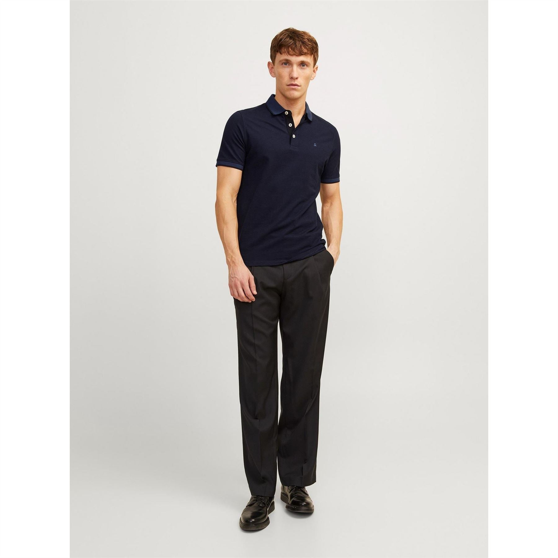 Jack and Jones Paulos Tipped Pique Short Sleeve Polo Shirt