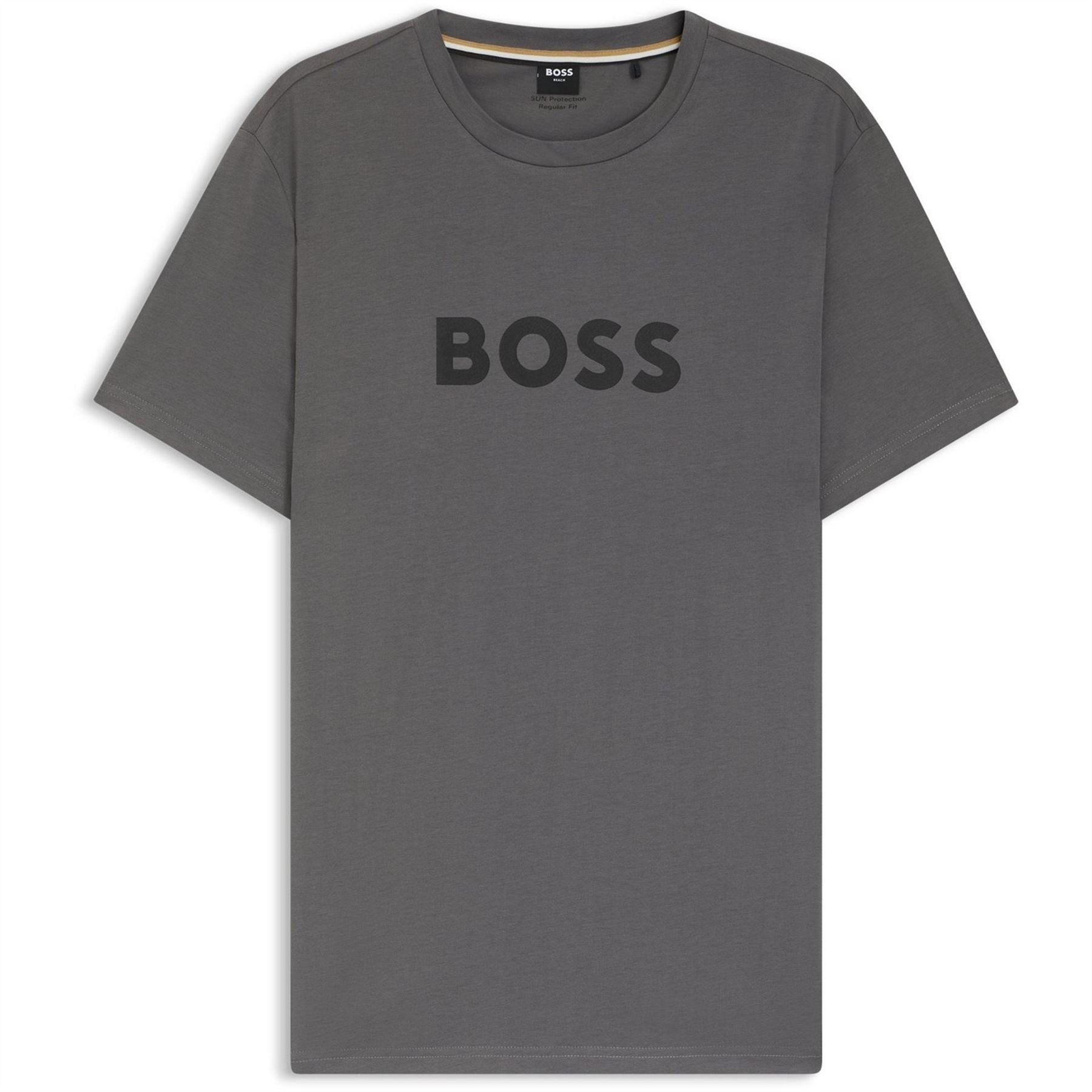 Boss Wordmark Central Logo Crew Neck Short Sleeve T-Shirt