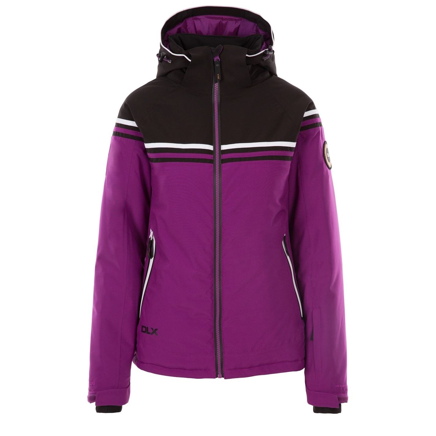 DLX Sharla Hooded Stripe Ski Jacket