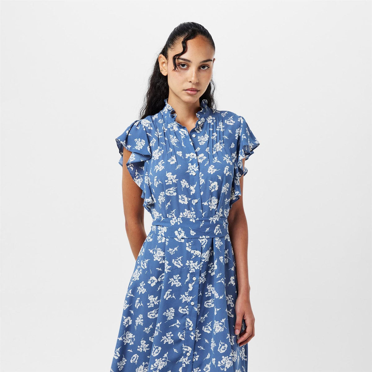 Lauren by Ralph Lauren Pratika High Neck Midi A-Line Dress