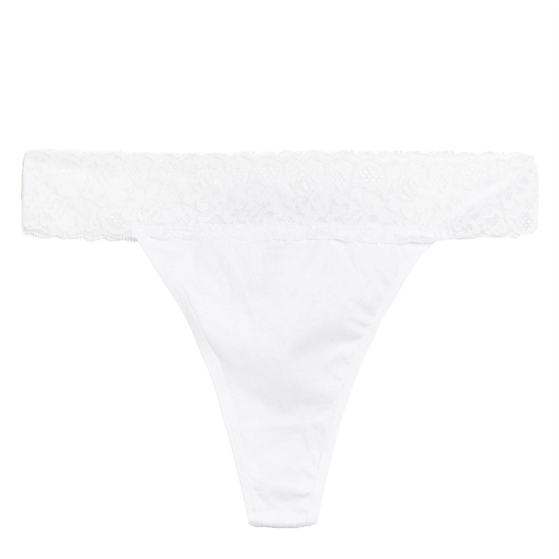Be You 5 Pack Lace Trim Cotton Thong