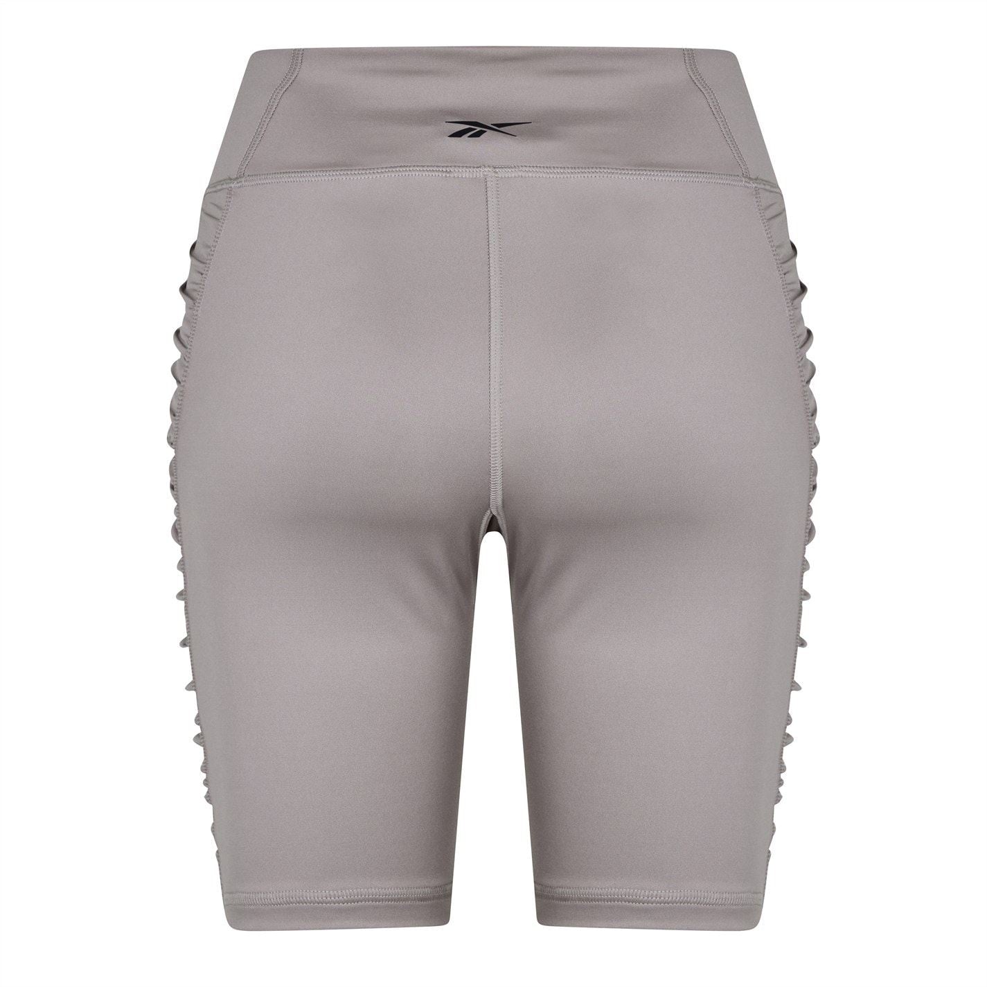 Reebok Womens Studio Ruched High Rise Legging Shorts Gym