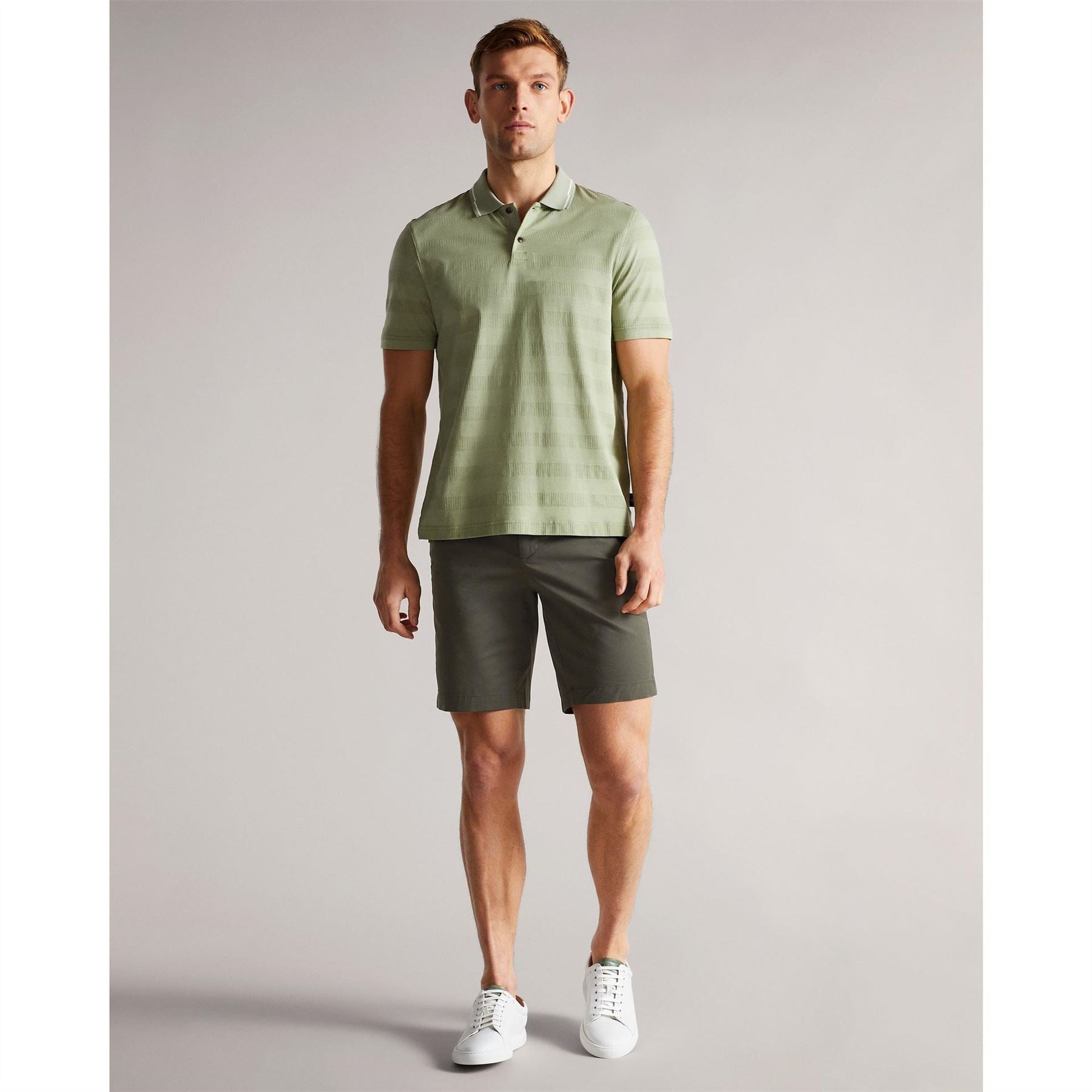 Ted Baker Solid Patterned Chino Shorts