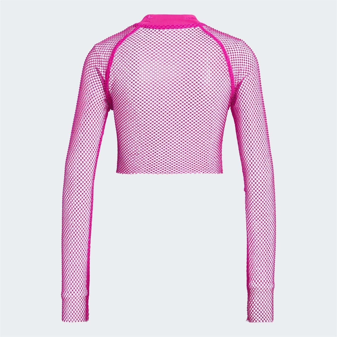 adidas Womens Crystal Mesh Cover Up Long Sleeve Top