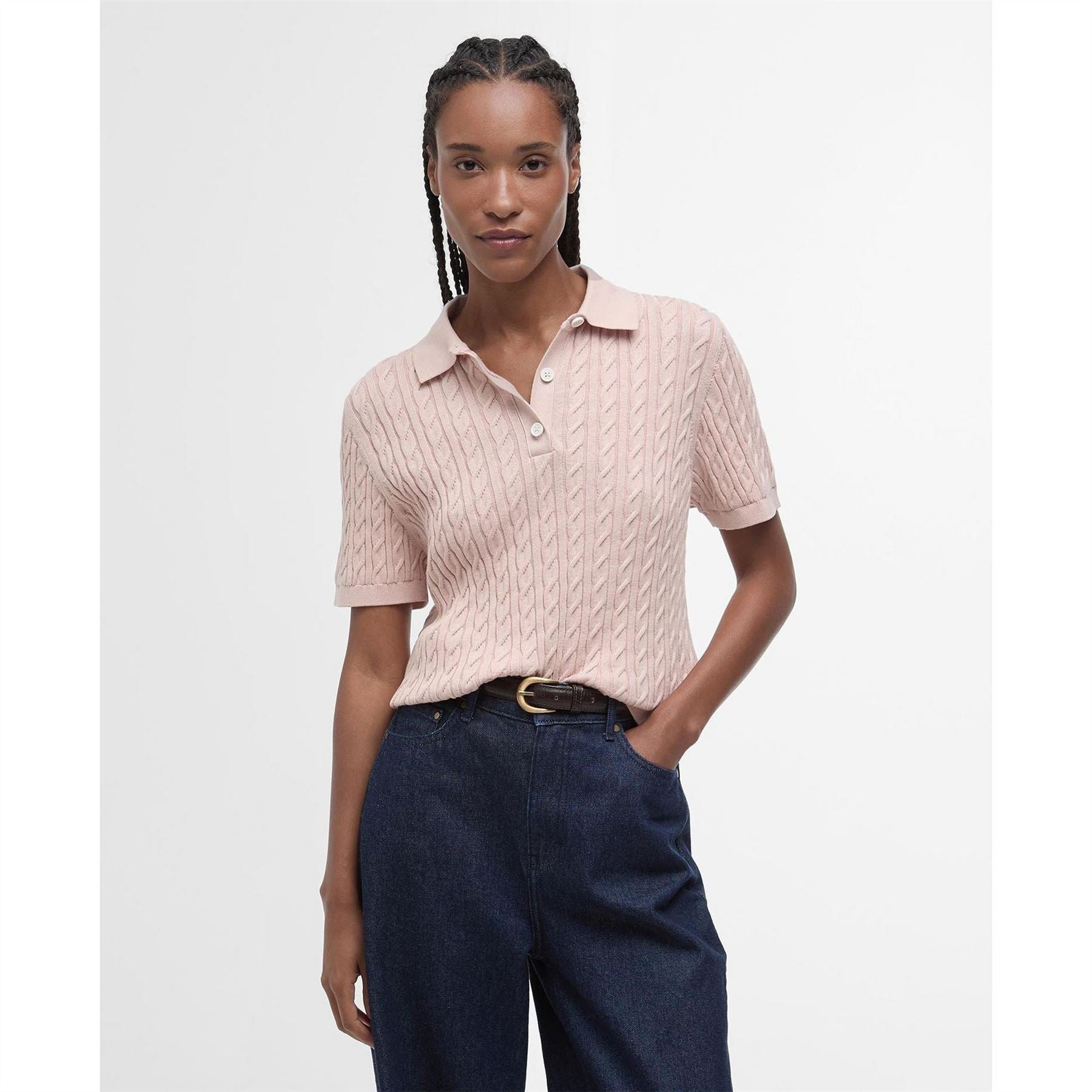 Barbour  Short Sleeve Polo Neck Jumper