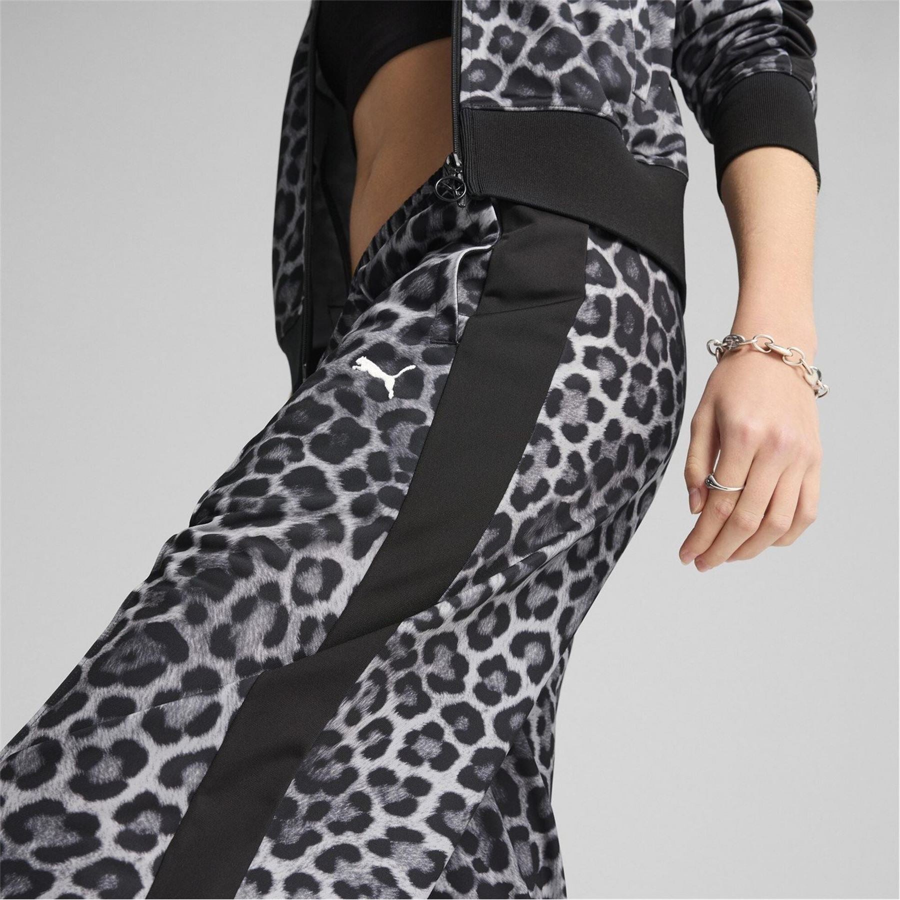 Puma Leo Luxe All Over Print Open Hem Woven Joggers