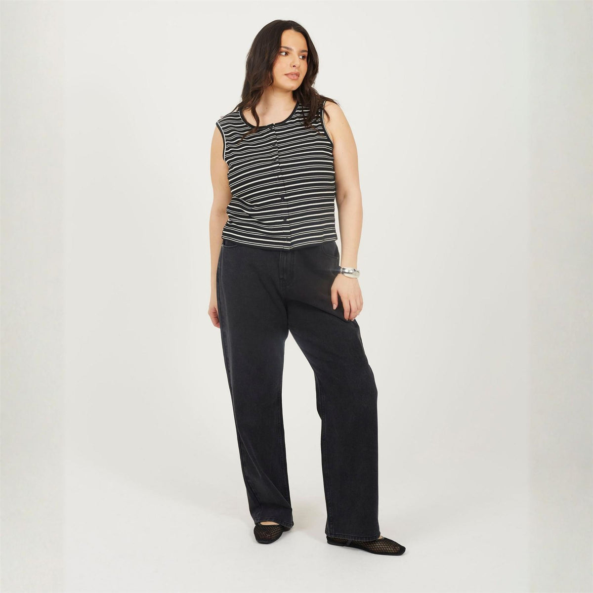 Brave Soul Womens Plus Size Jeans Wuth Turn Up Hem