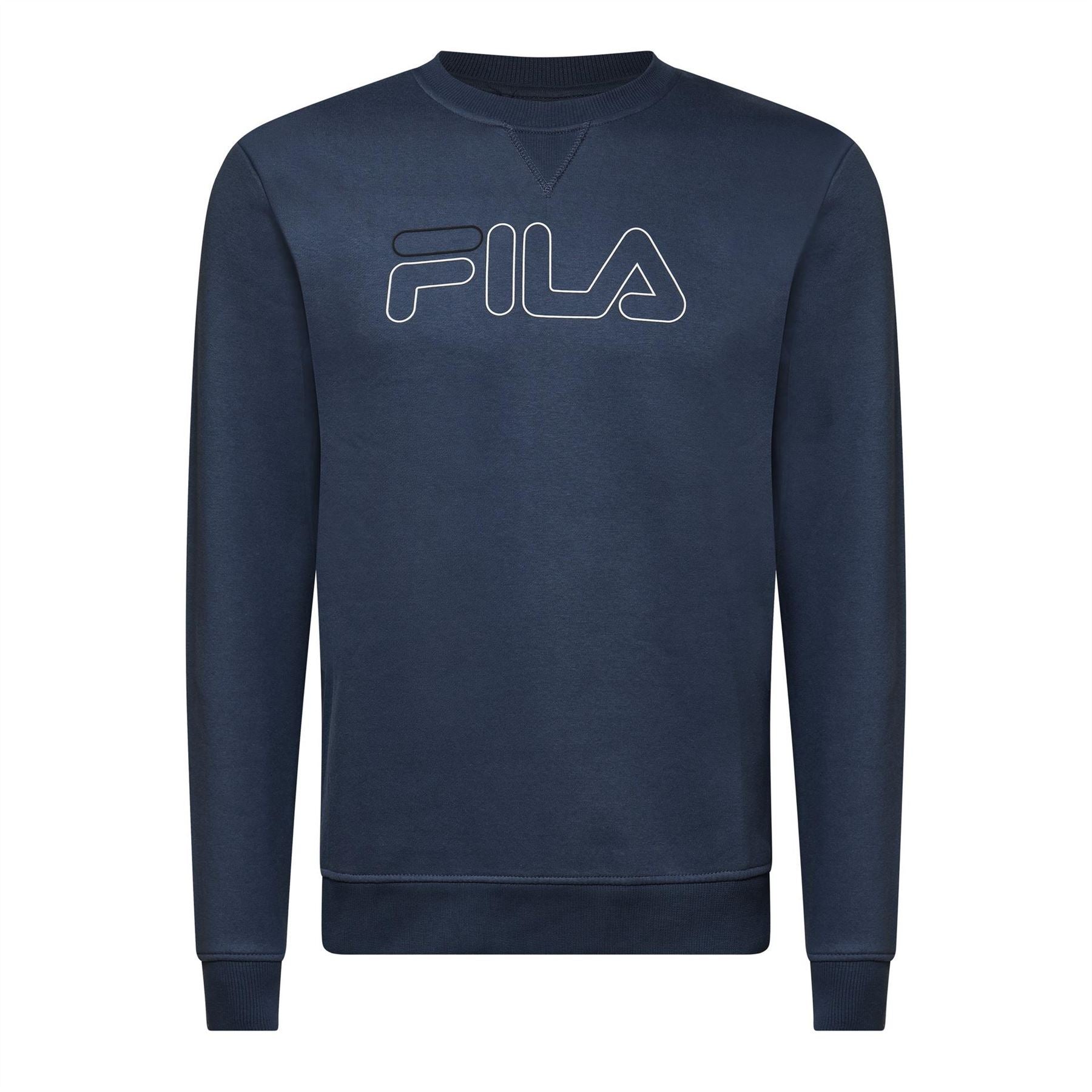 Fila Jude Logo Print Crew Neck Ribbed Collar Sweatshirt