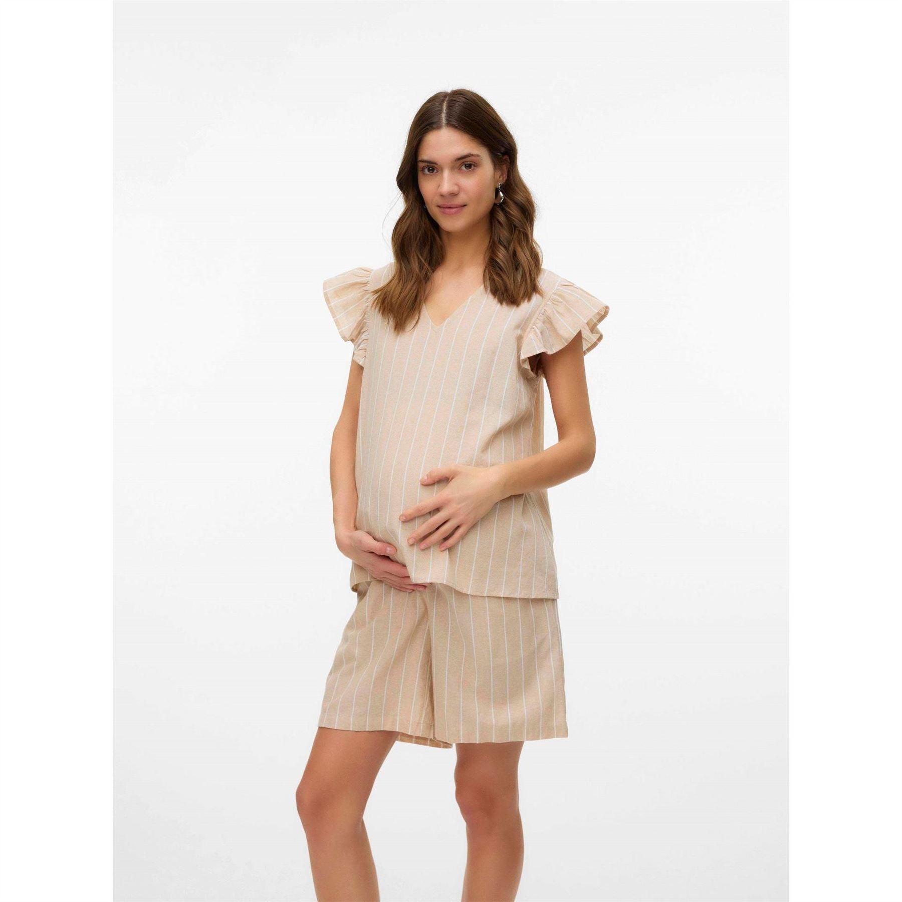 Mamalicious V-Neck Flutter Sleeve T-Shirt