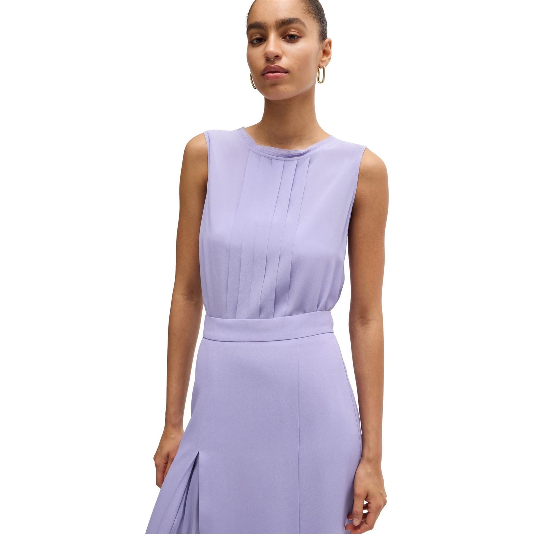 Boss Jewel Neck Sleeveless Regular Fit Blouse