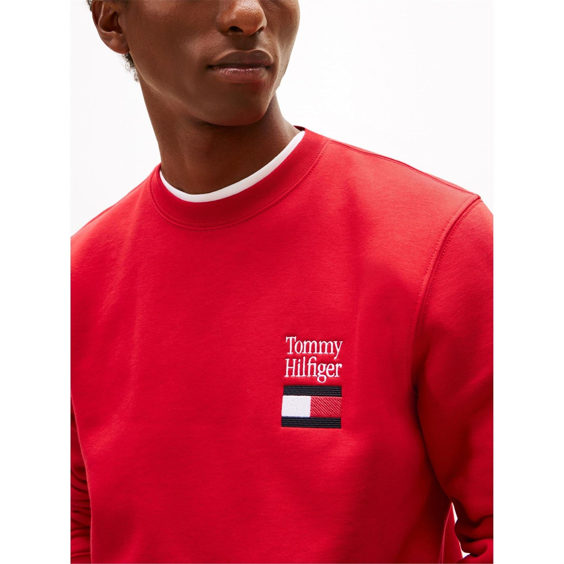 Tommy Hilfiger Embroidered Flag Crew Neck Long Sleeve Sweatshirt