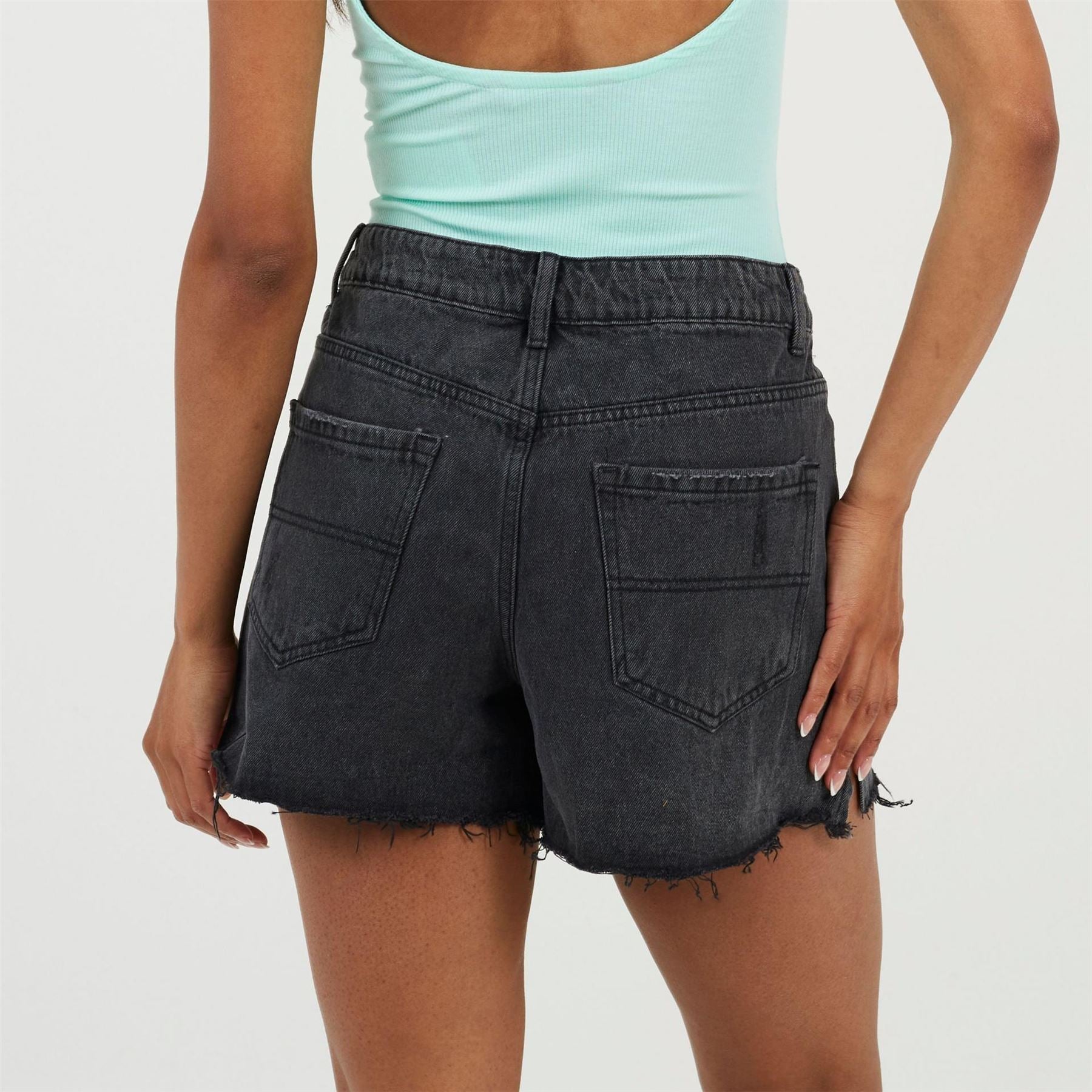Brave Soul Womens Acid Wash Denim Shorts