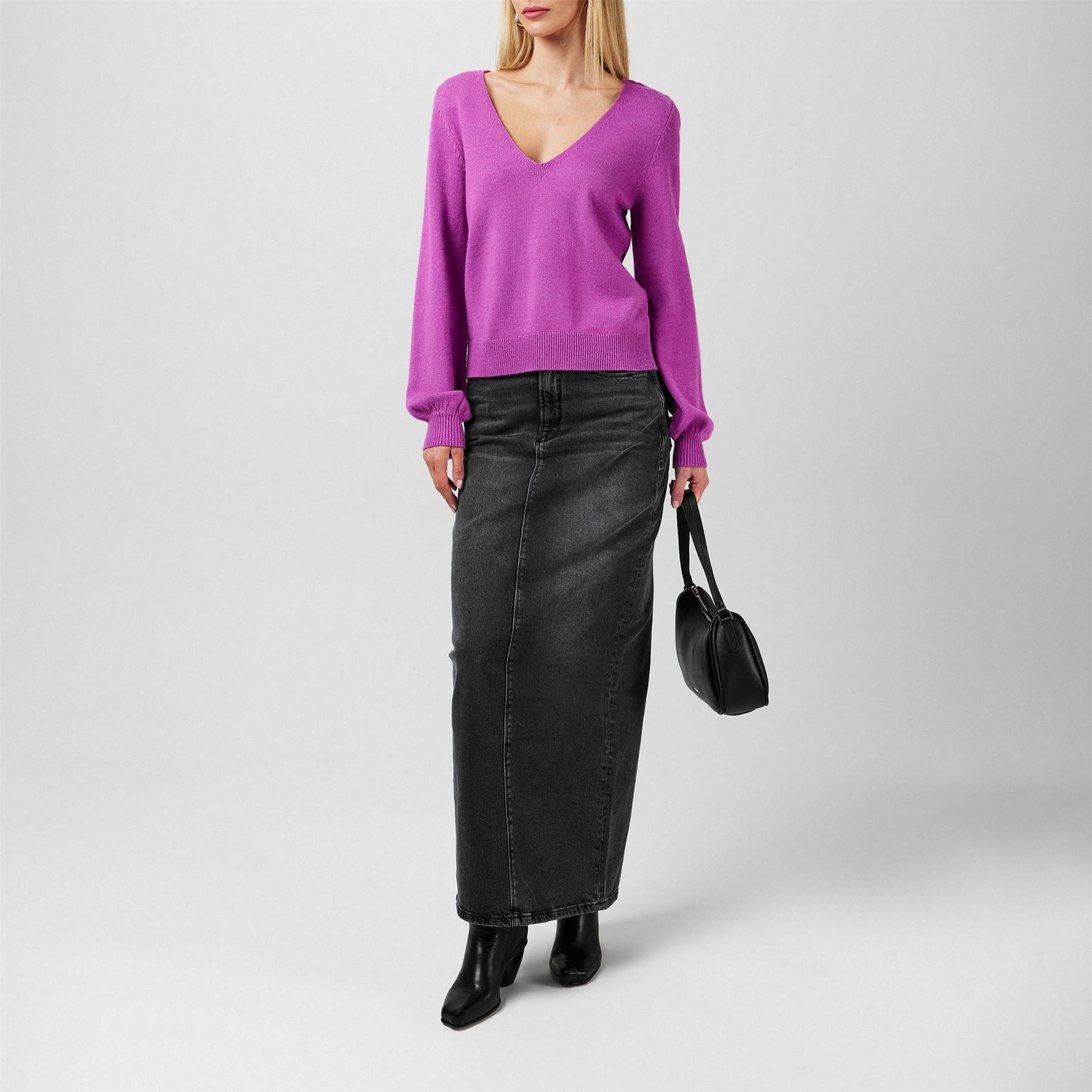 Vila V Neck Regular Fit Long Sleeve Sweater