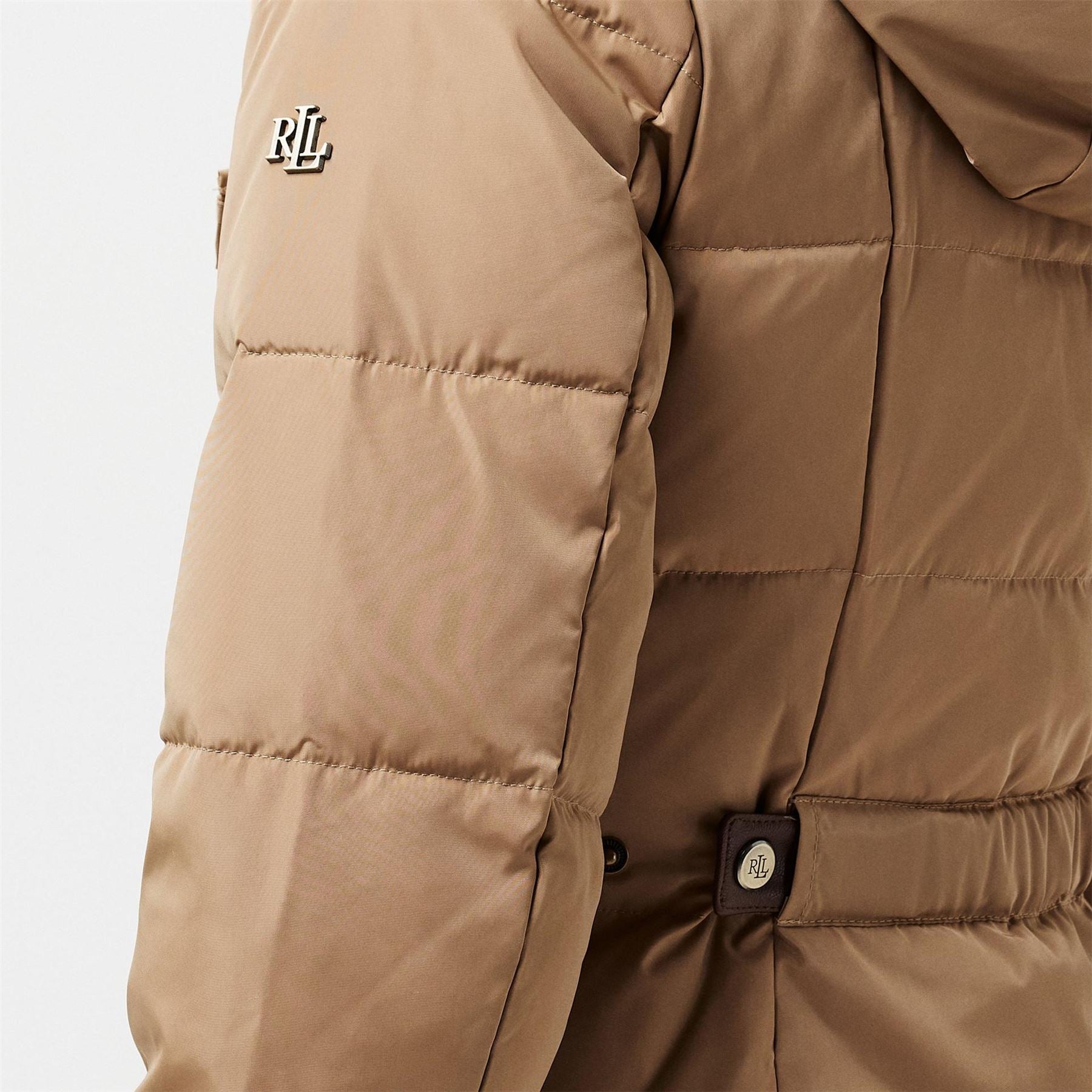 Lauren by Ralph Lauren Rlhoody Puff Real Leather Medium Puffer Jacket