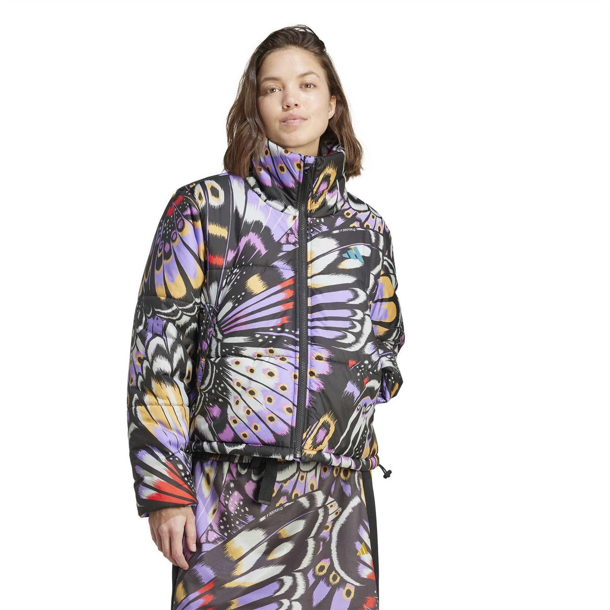 adidas Farm Butterfly Patterned Drawstring Puffer Coat