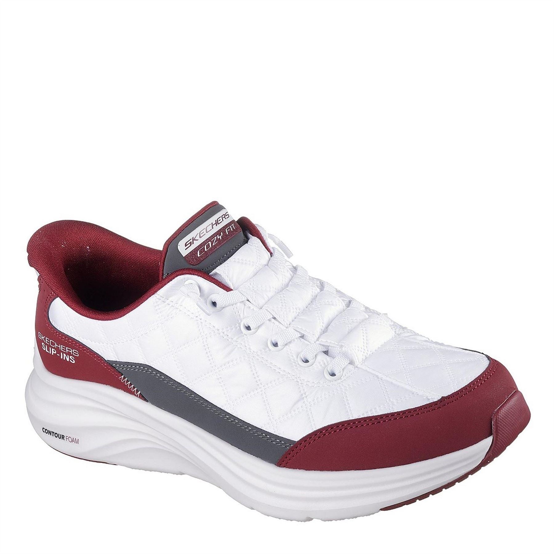 Skechers Mens Quilted Upper Sneaker Slip On Trainers
