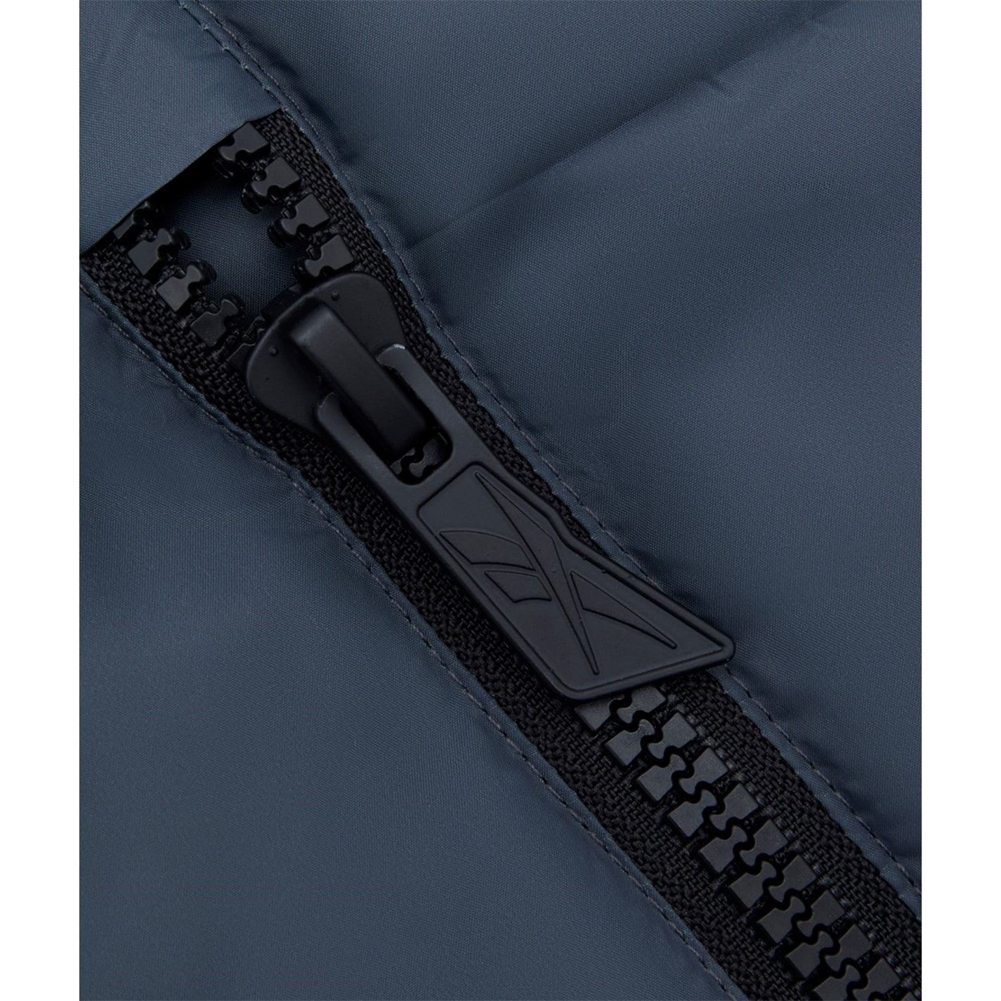 Reebok Solid Patterned Hooded Puffer Gilet