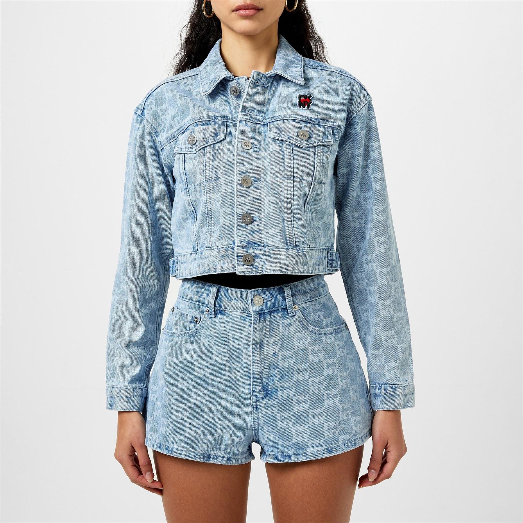 DKNY Denim Relaxed Fit Long Sleeve Jacket