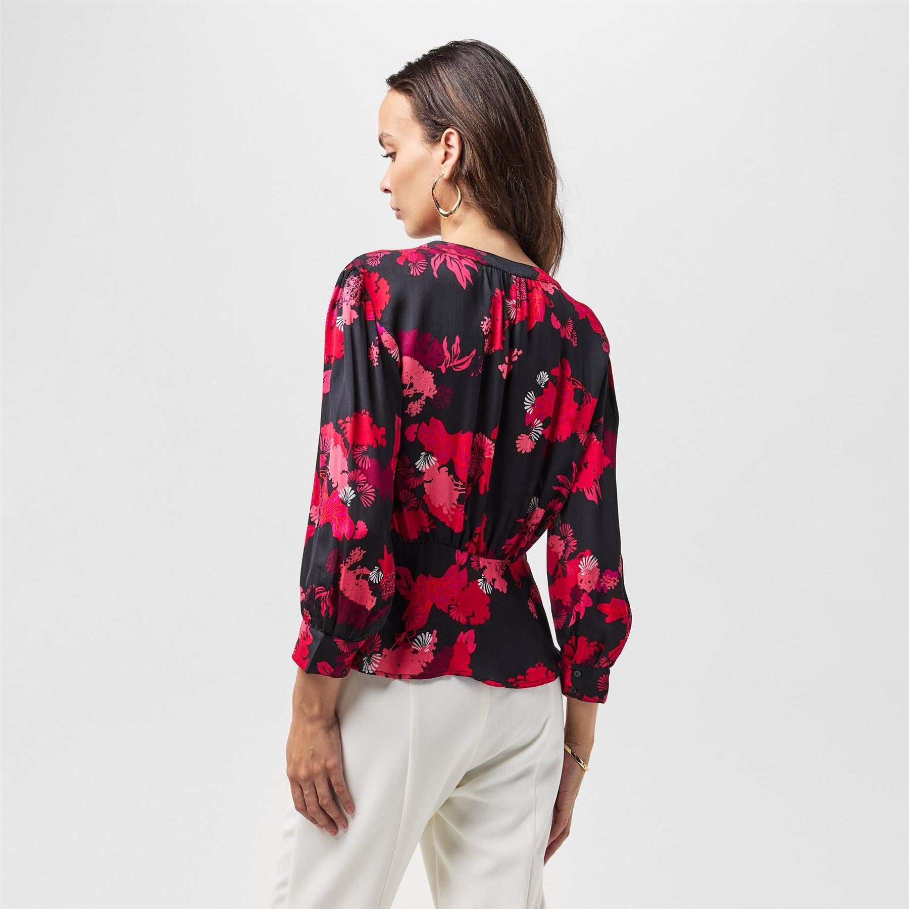 French Connection Chiara Balloon Sleeve Long Patterned Shirt