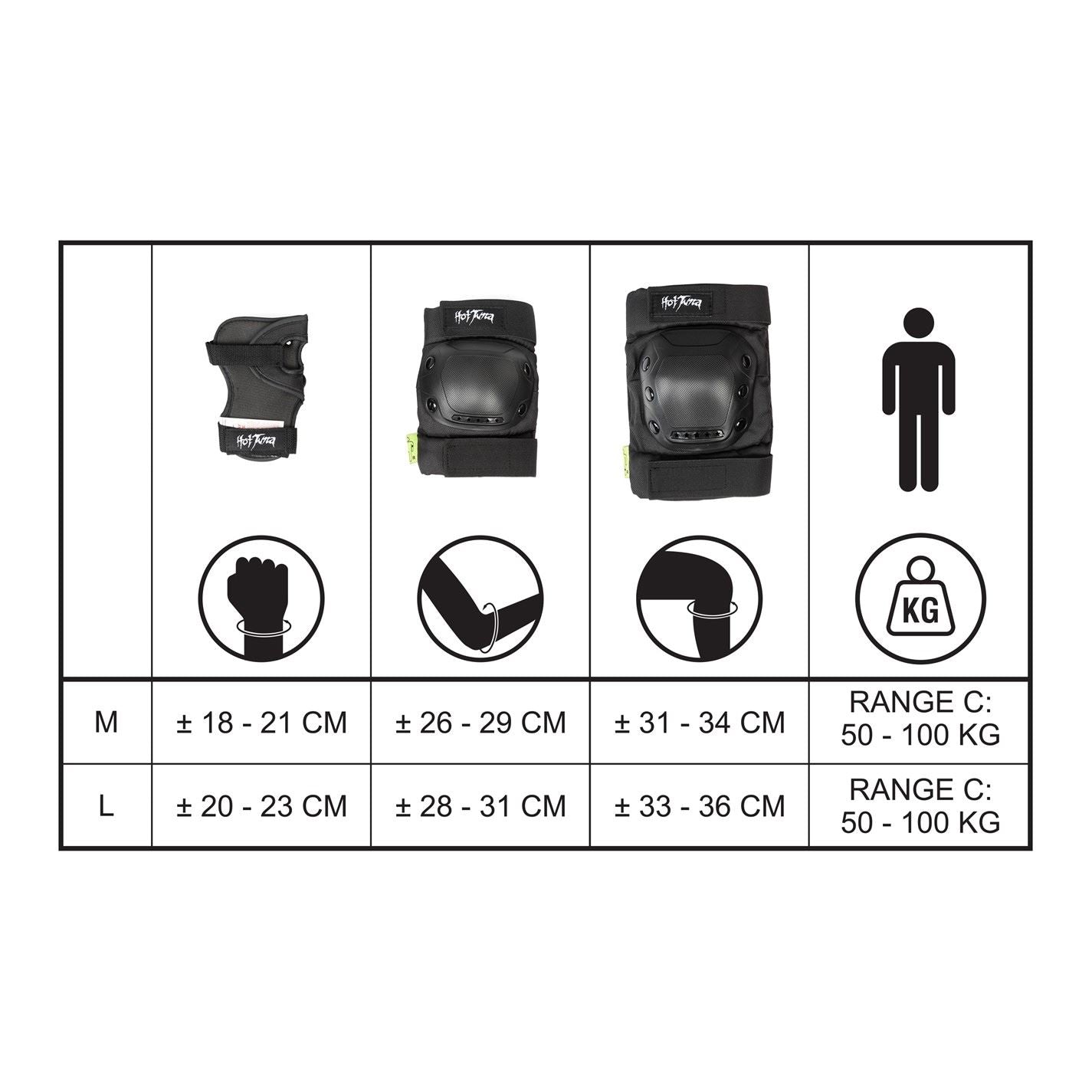 Hot Tuna Skate Protector 3pc Set   Knee Pads Elbow Pad And Wrist Guards
