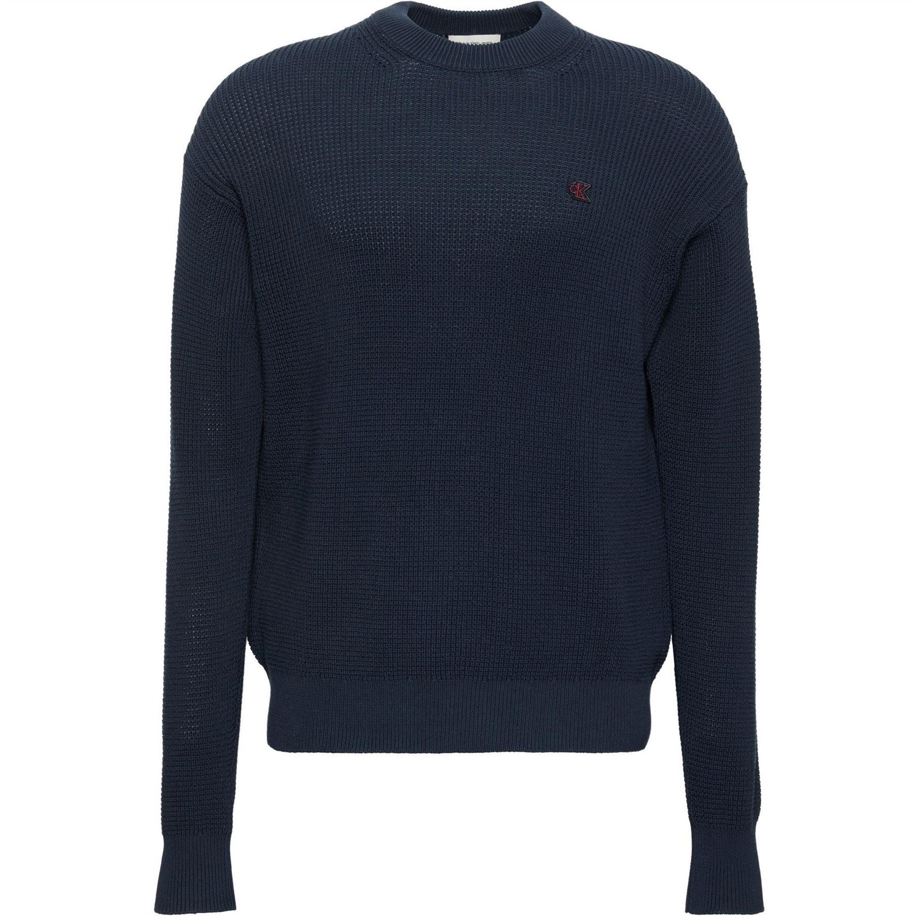 Calvin Klein Jeans Crew Neck Ribbed Collar Long Sleeve Sweater
