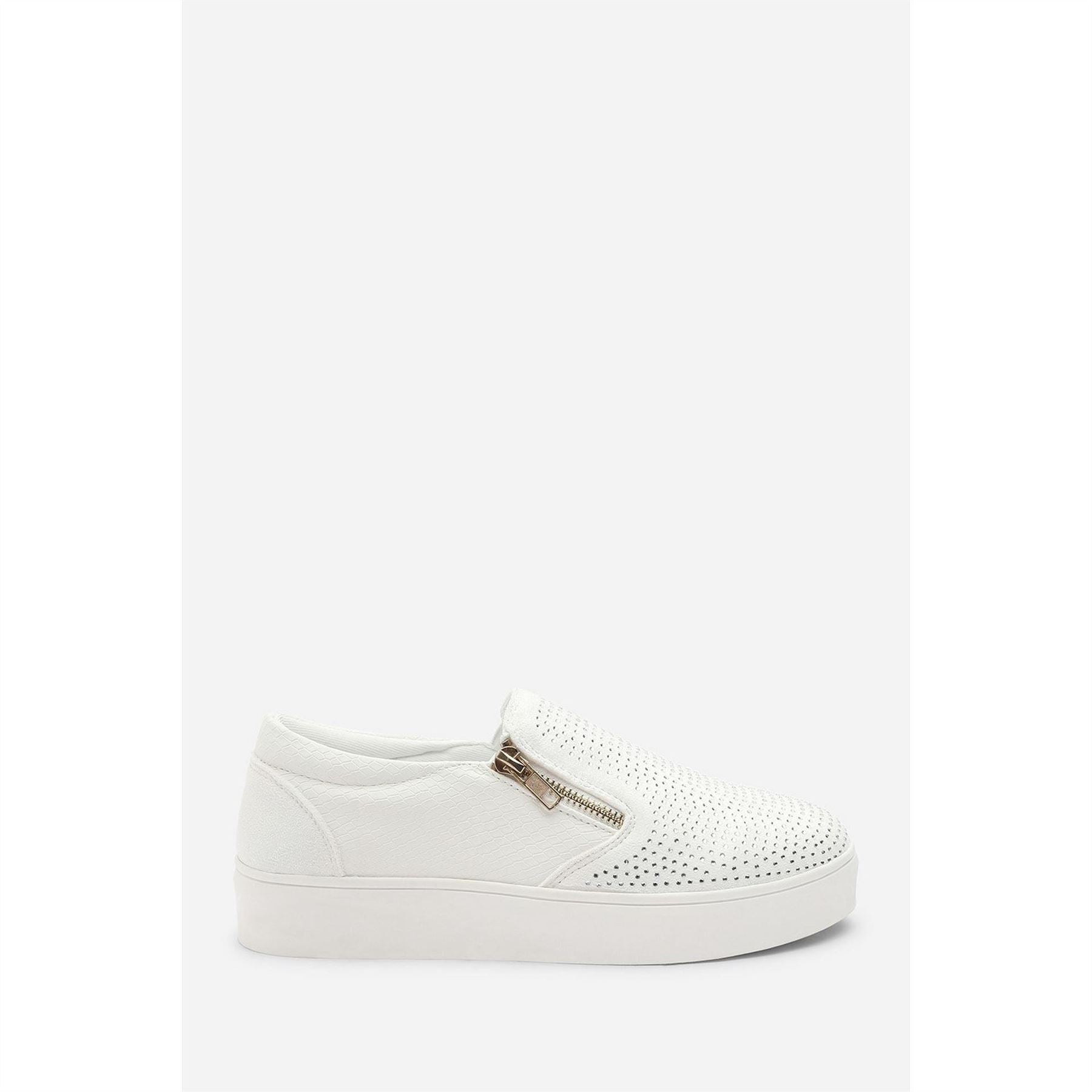 Wheres That From Zip Detail Trainer With Diamante Toe