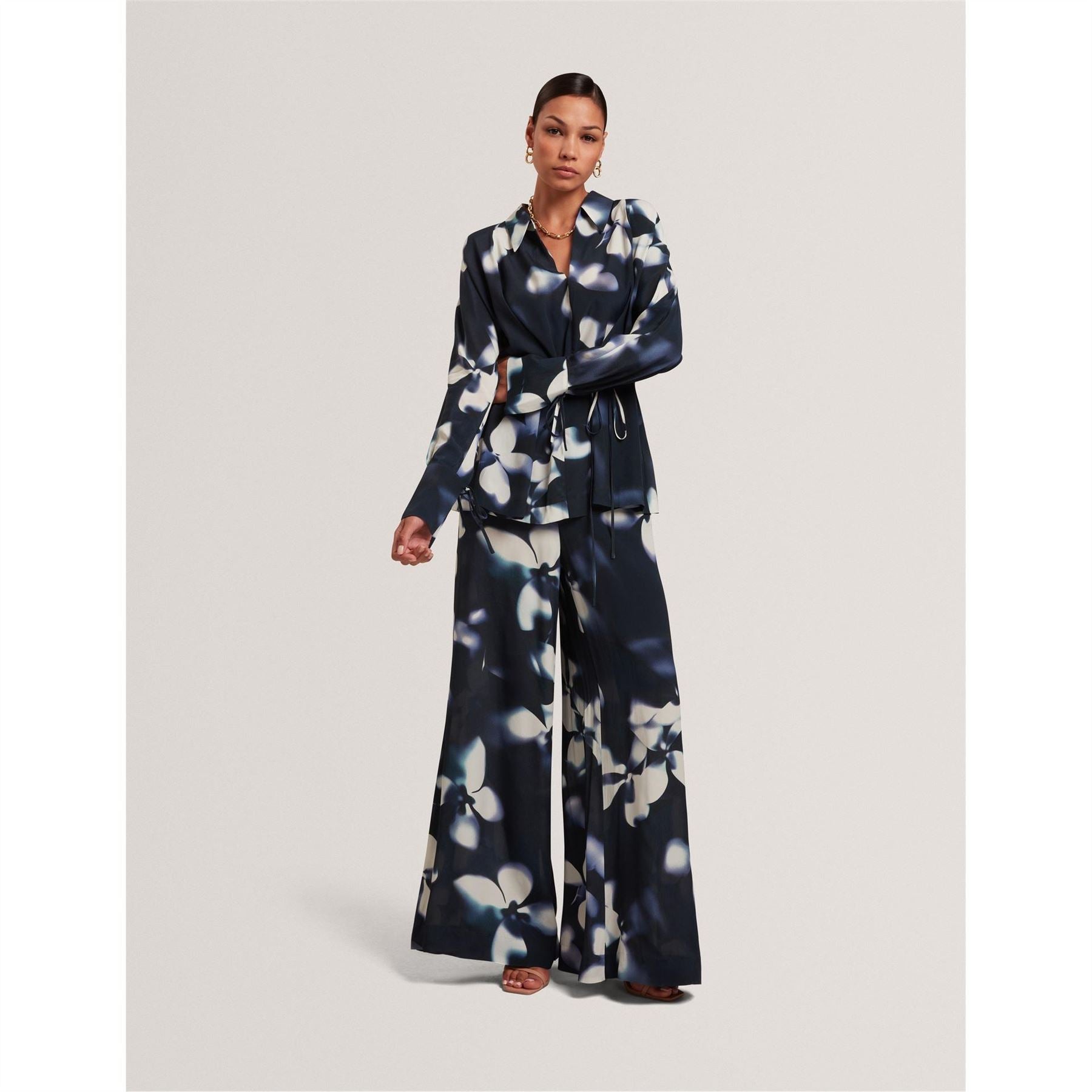 Ted Baker Floral Patterned Wide Palazzo Trousers