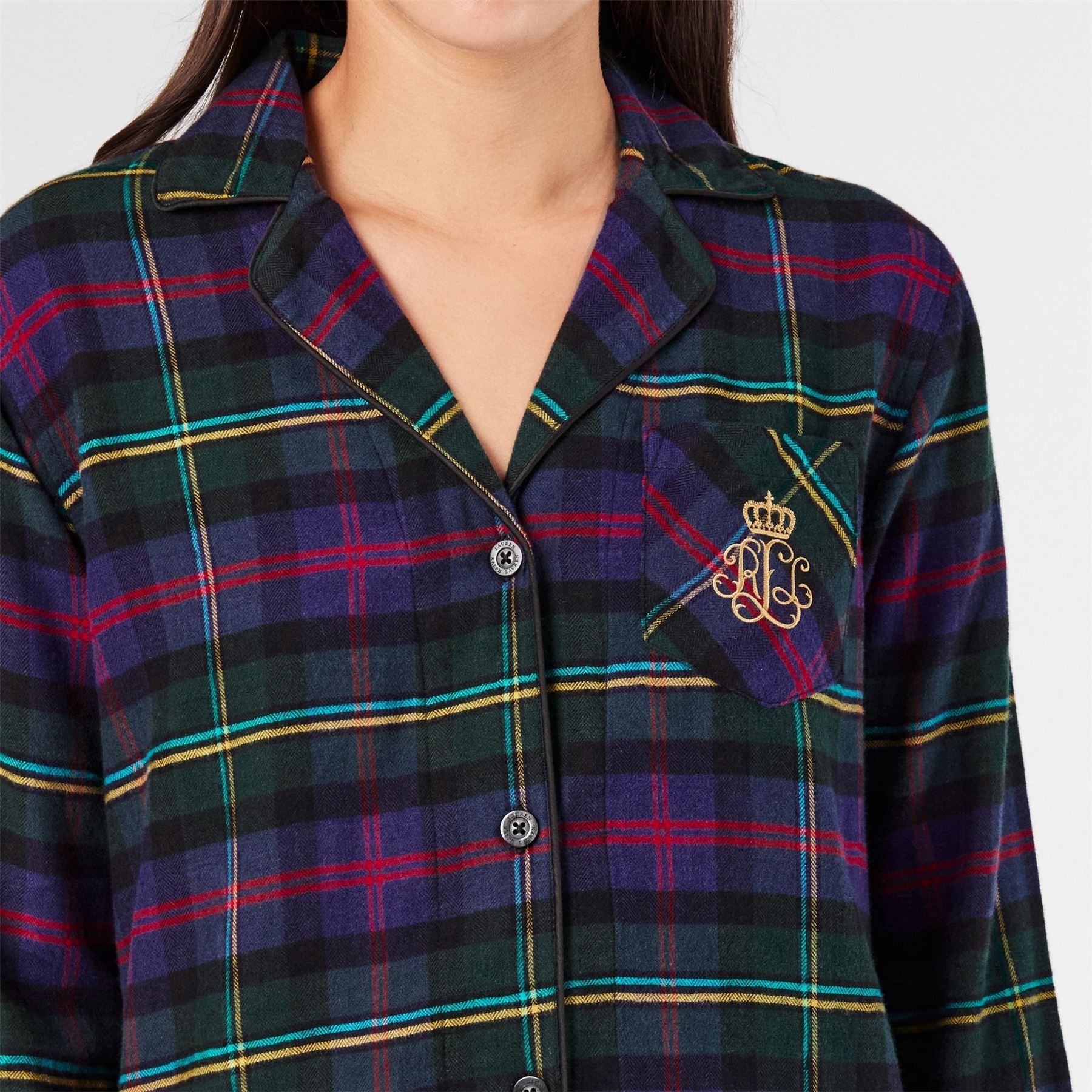 Lauren by Ralph Lauren Collared Neck Long Sleeve Pyjama Set
